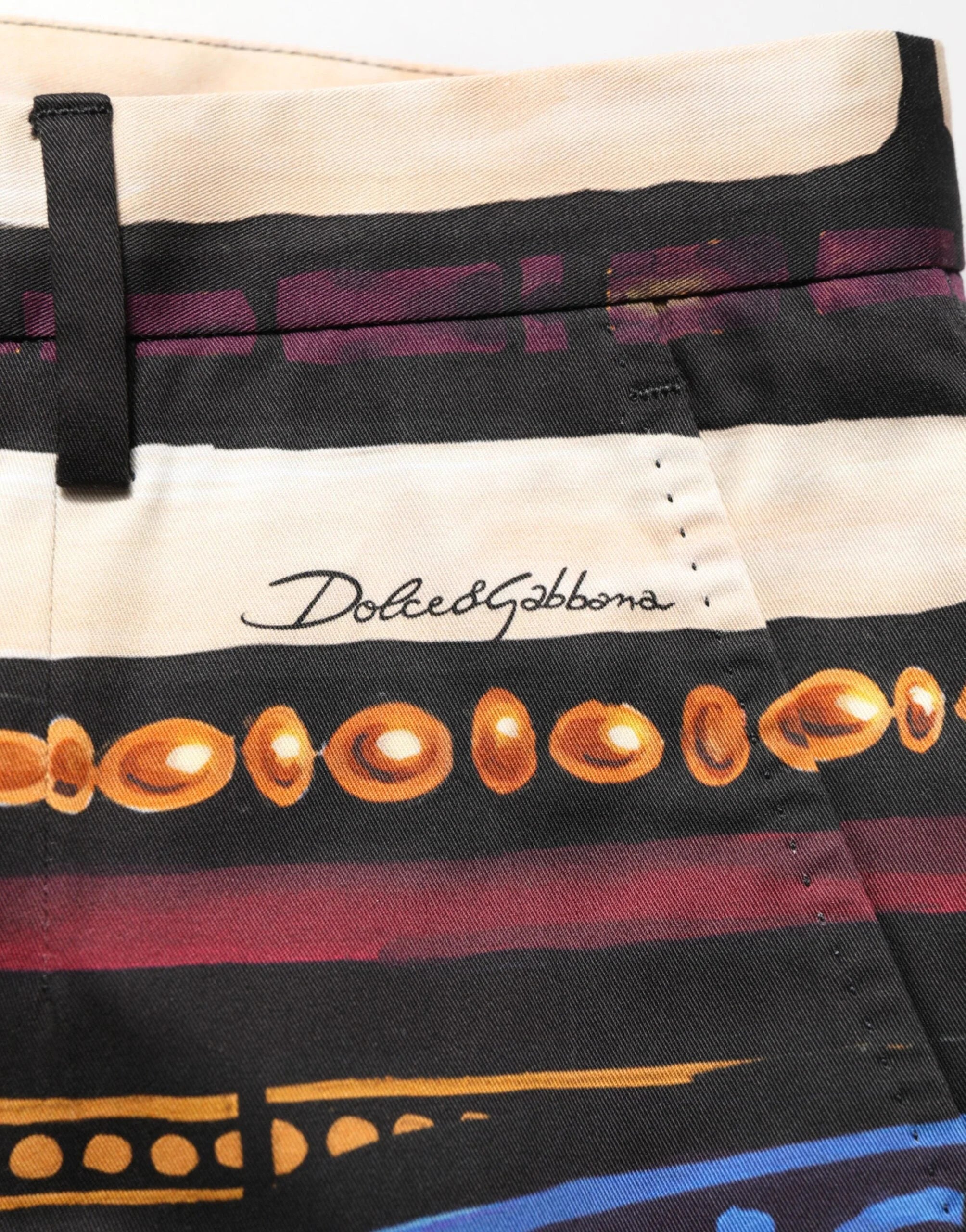 Dolce & Gabbana Multicolor Julias Ceasar Print Tapered Pants - Chinos
