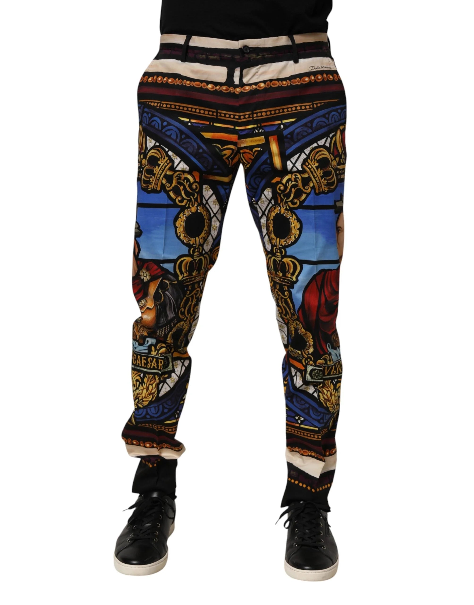 Dolce & Gabbana Multicolor Julias Ceasar Print Tapered Pants - Chinos