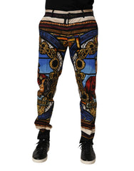 Dolce & Gabbana Multicolor Julias Ceasar Print Tapered Pants - Chinos