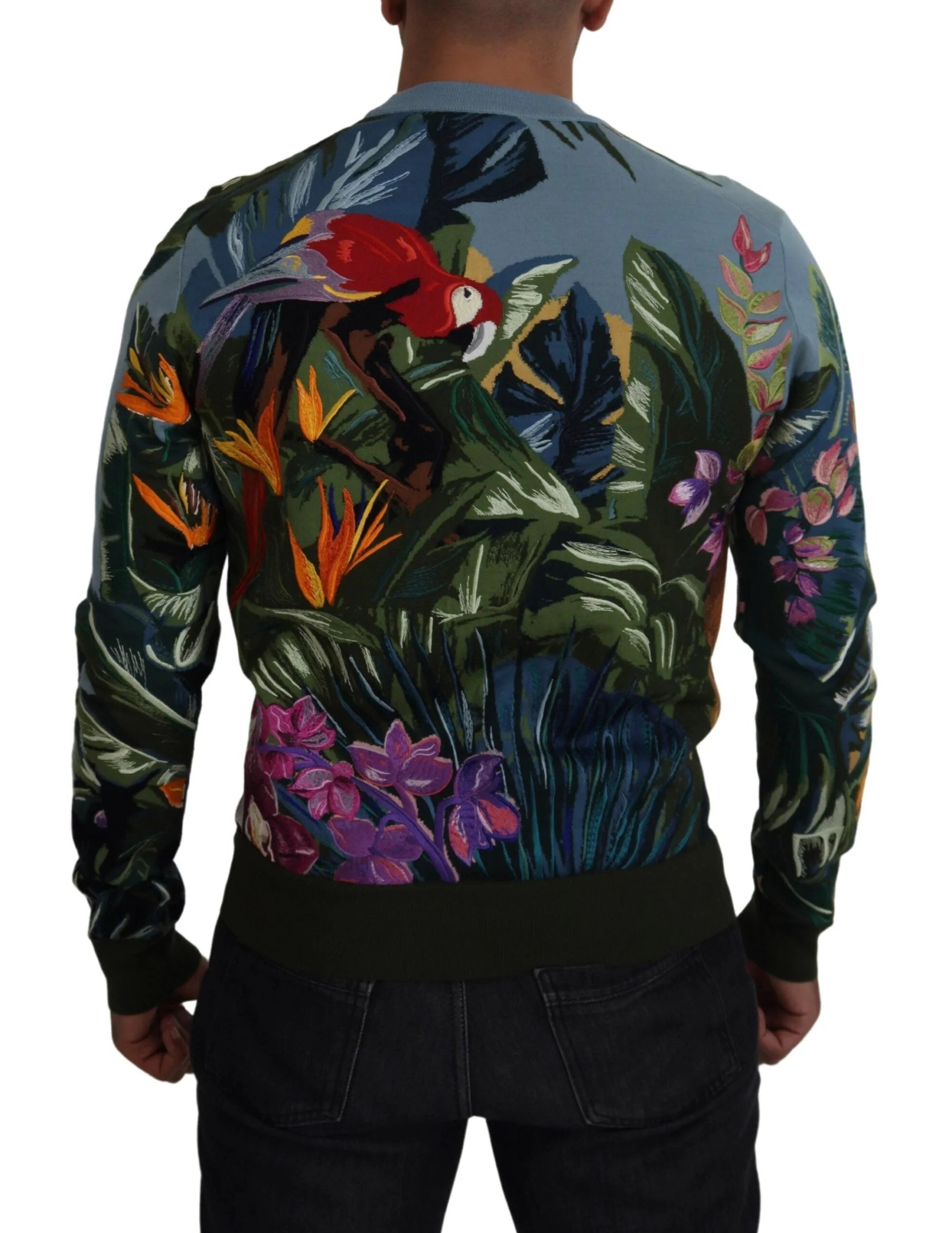 Dolce & Gabbana Multicolor Jungle Wool Pullover Logo Sweater - IT50 | L - Sweaters