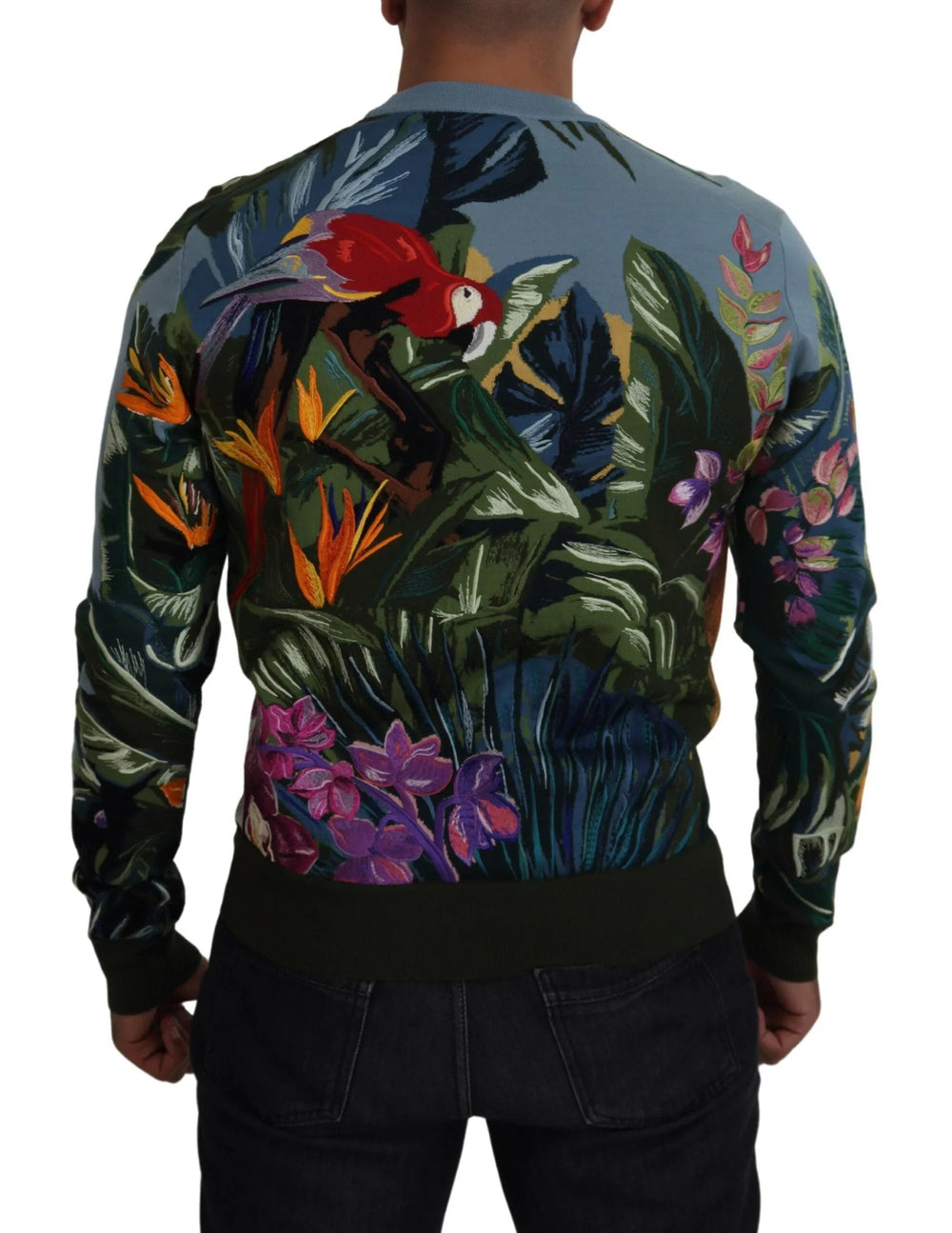 Dolce & Gabbana Multicolor Jungle Wool Pullover Logo Sweater - IT50 | L - Sweaters