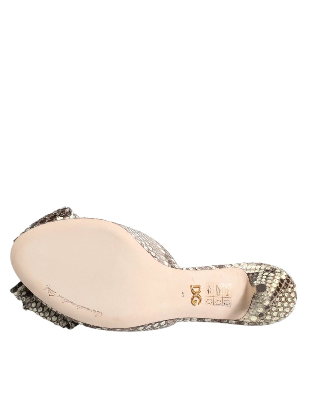 Dolce & Gabbana Multicolor Keira Bow Leather Peep Toe Mules Shoes - Heels