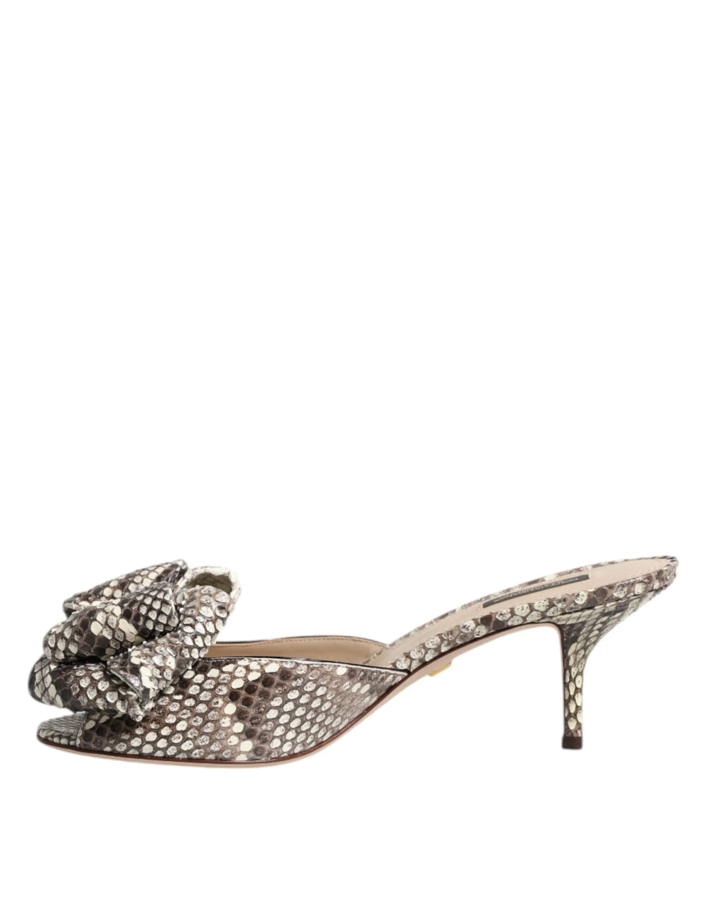 Dolce & Gabbana Multicolor Keira Bow Leather Peep Toe Mules Shoes - EU36/US5.5