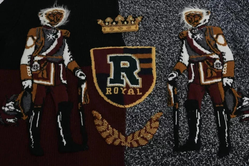 Dolce & Gabbana Multicolor KING Knight Monkey Knitted Cashmere Wool Sweater - IT48 | M - Sweaters