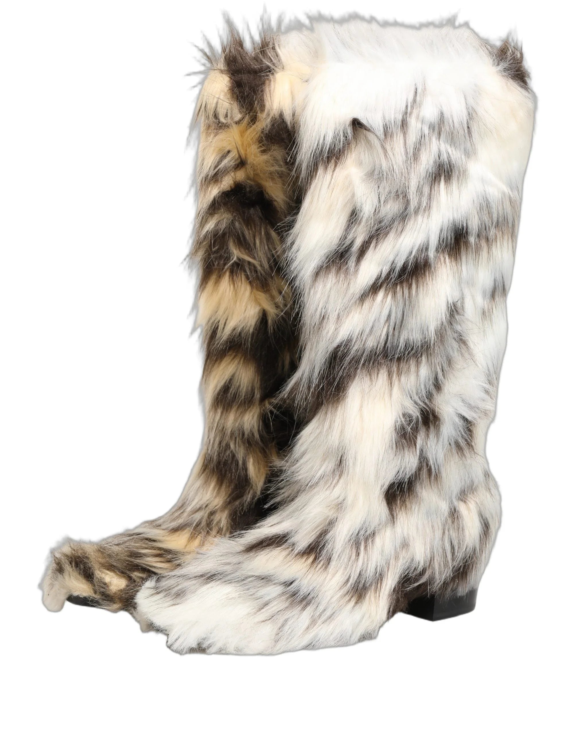 Dolce & Gabbana Botas Zapatos de Faux Fur Multicolor - EU44/US11