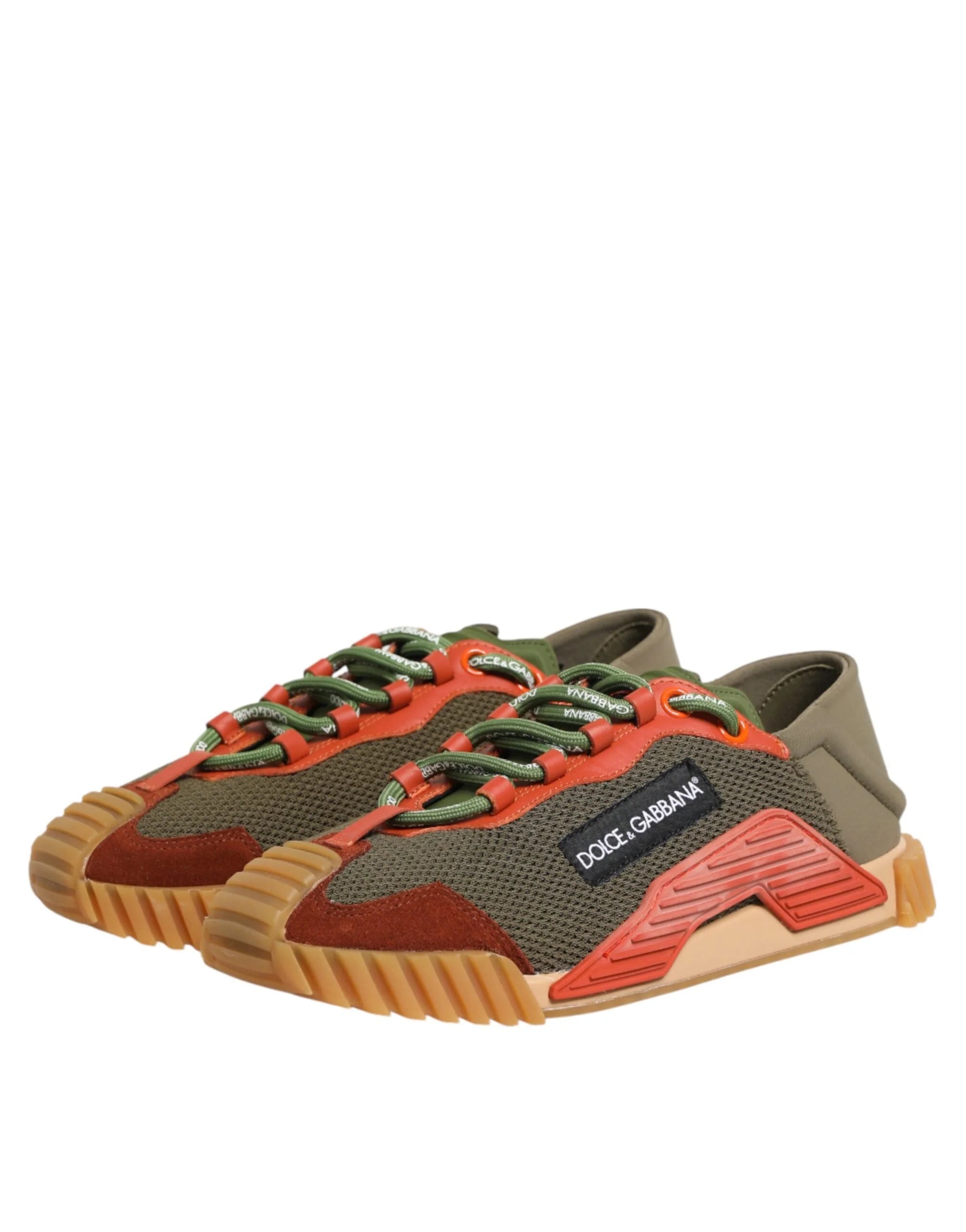 Rear view of the NS1 low top shoes by Dolce & Gabbana showing the branded heel pull tab and textured rubber sole.
