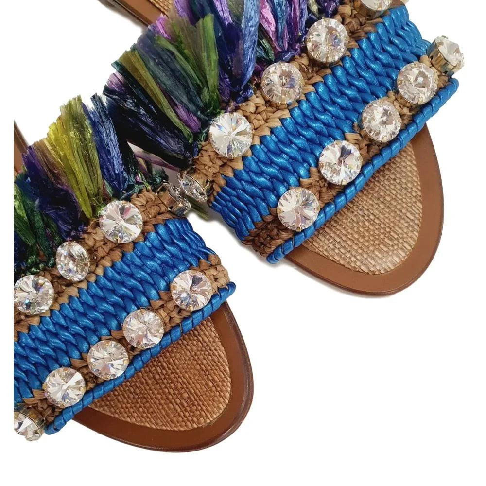 Dolce & Gabbana Multicolor Lambskin Women Sandal - EU36/US6 - Sandals