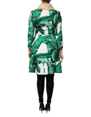 Dolce & Gabbana Multicolor Leaf Print Embellished Trenchcoat Jacket - Trench Coats