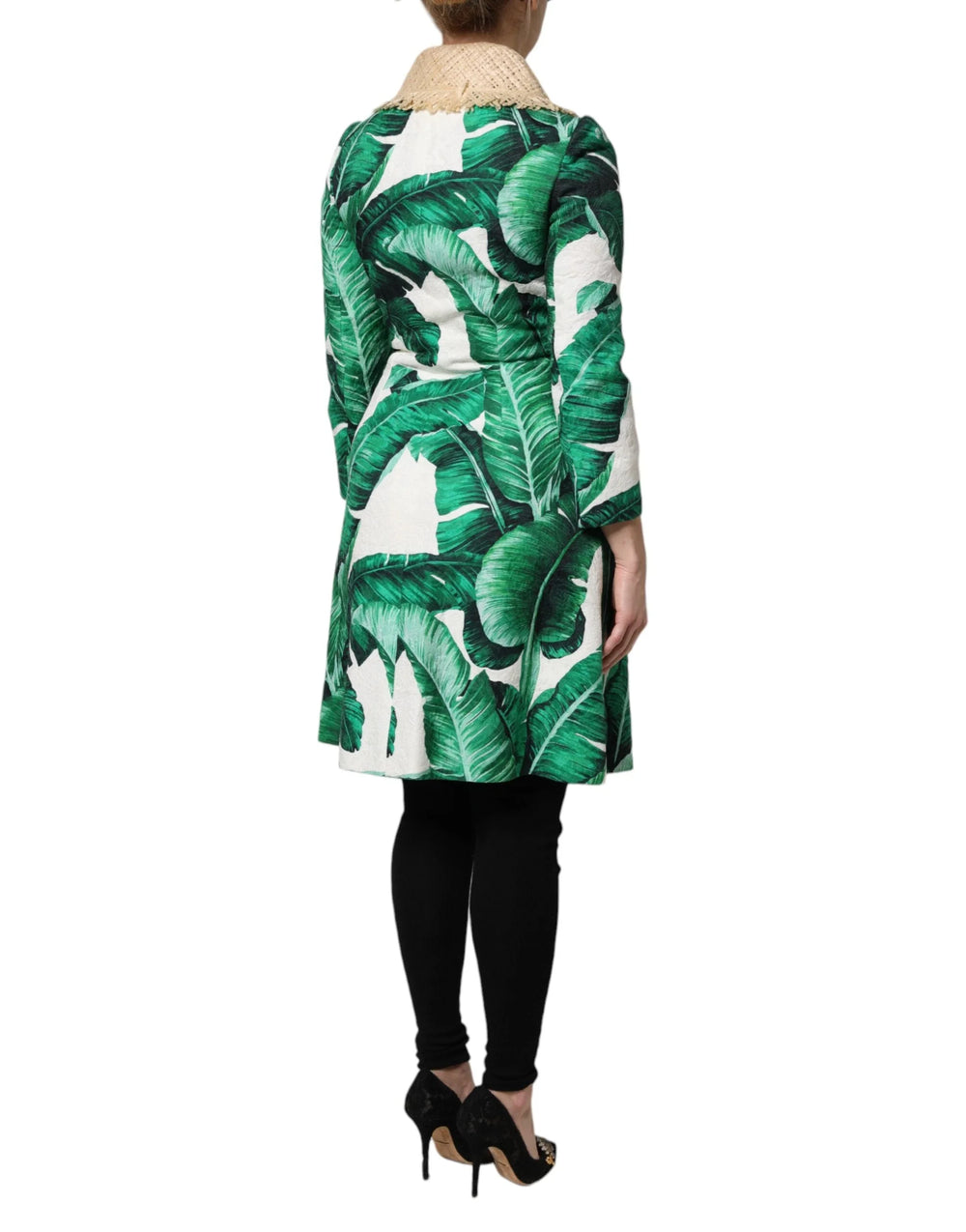 Dolce & Gabbana Multicolor Leaf Print Embellished Trenchcoat Jacket - Trench Coats
