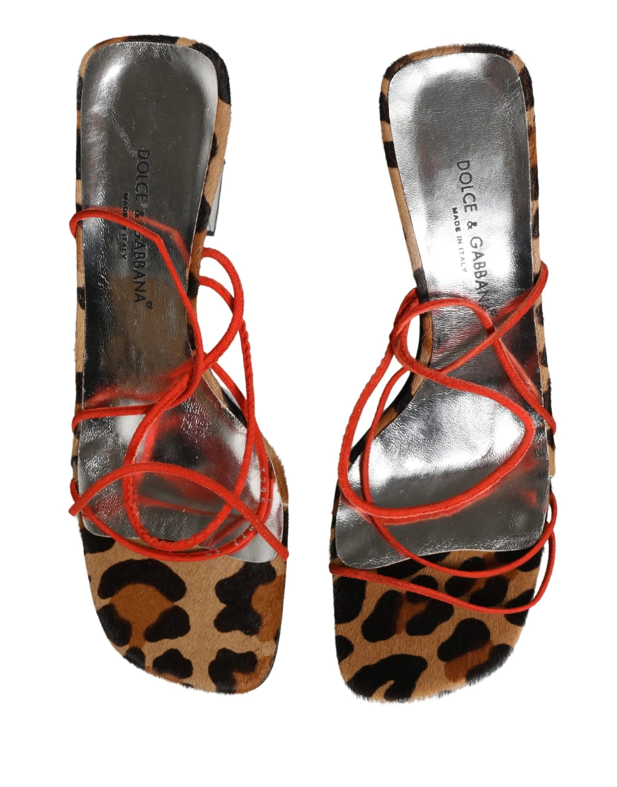 Dolce & Gabbana Flerfargede Lærhæler Sandaler Sko - EU39/US8.5