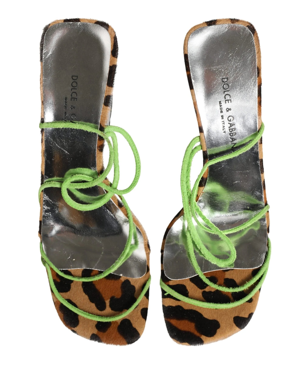 Dolce & Gabbana mitmevärvilised nahast plokikiigud, sandaalid – EL39/USA8.5