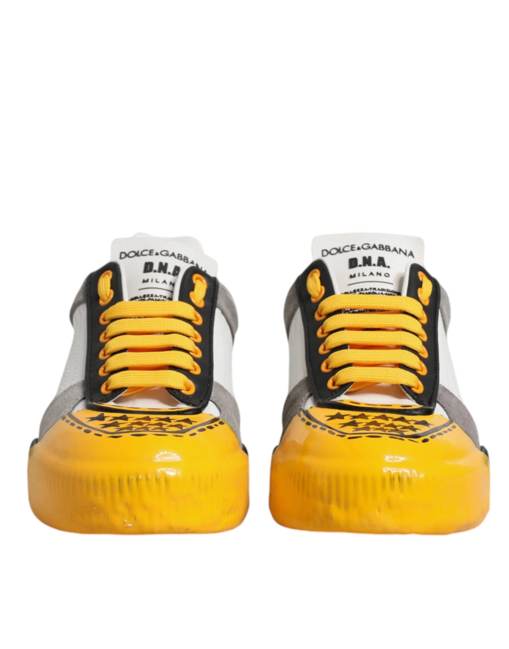 Dolce & Gabbana Multicolor Leather DNA Low Top Sneakers Shoes - Sneakers