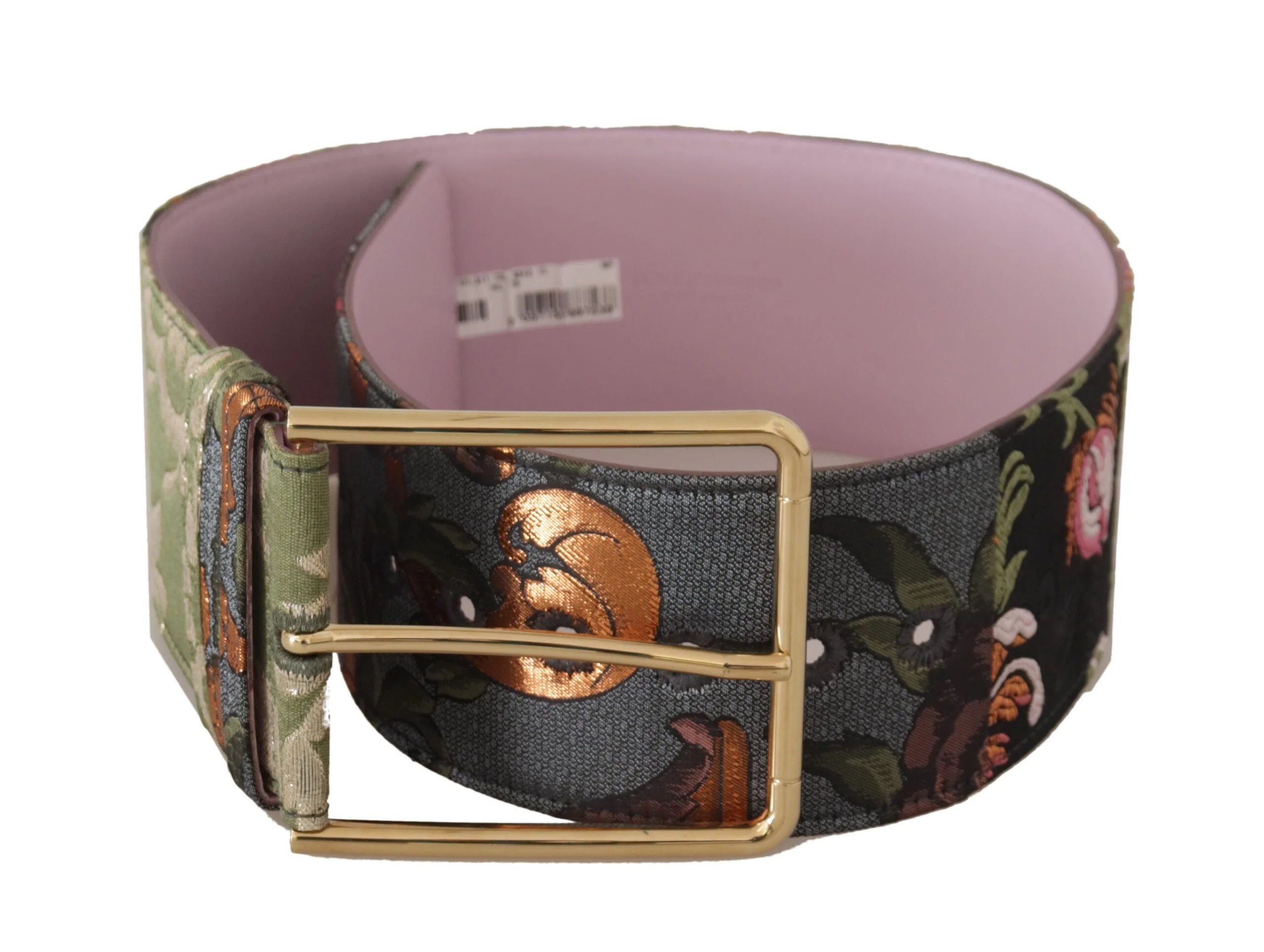 Dolce & Gabbana Multicolor Leather Embroidered Gold Metal Buckle Belt - 75 cm / 29,5 Inches - Belts