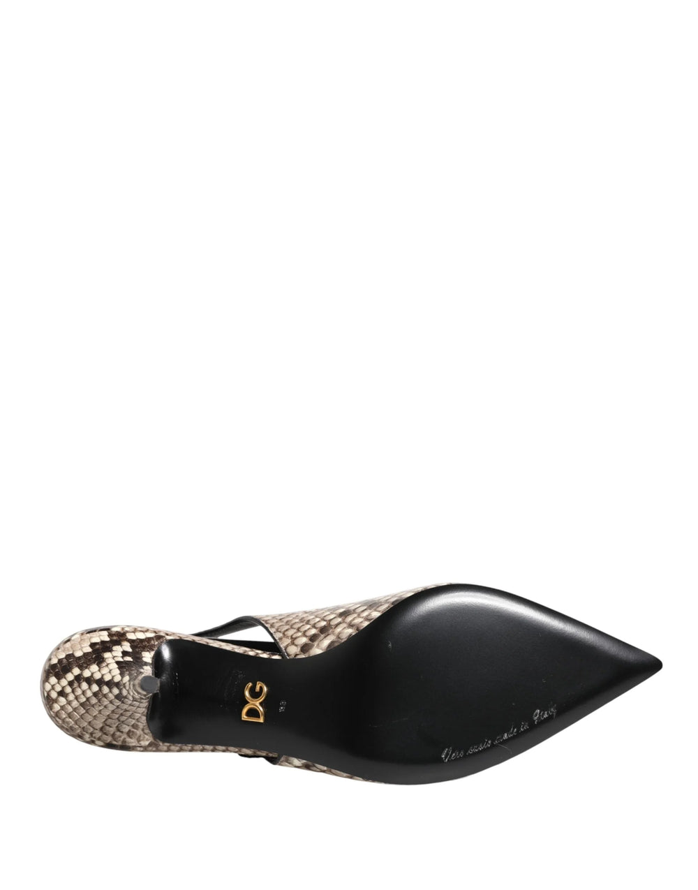 Dolce & Gabbana Multicolor Leather Heels Slingback Shoes