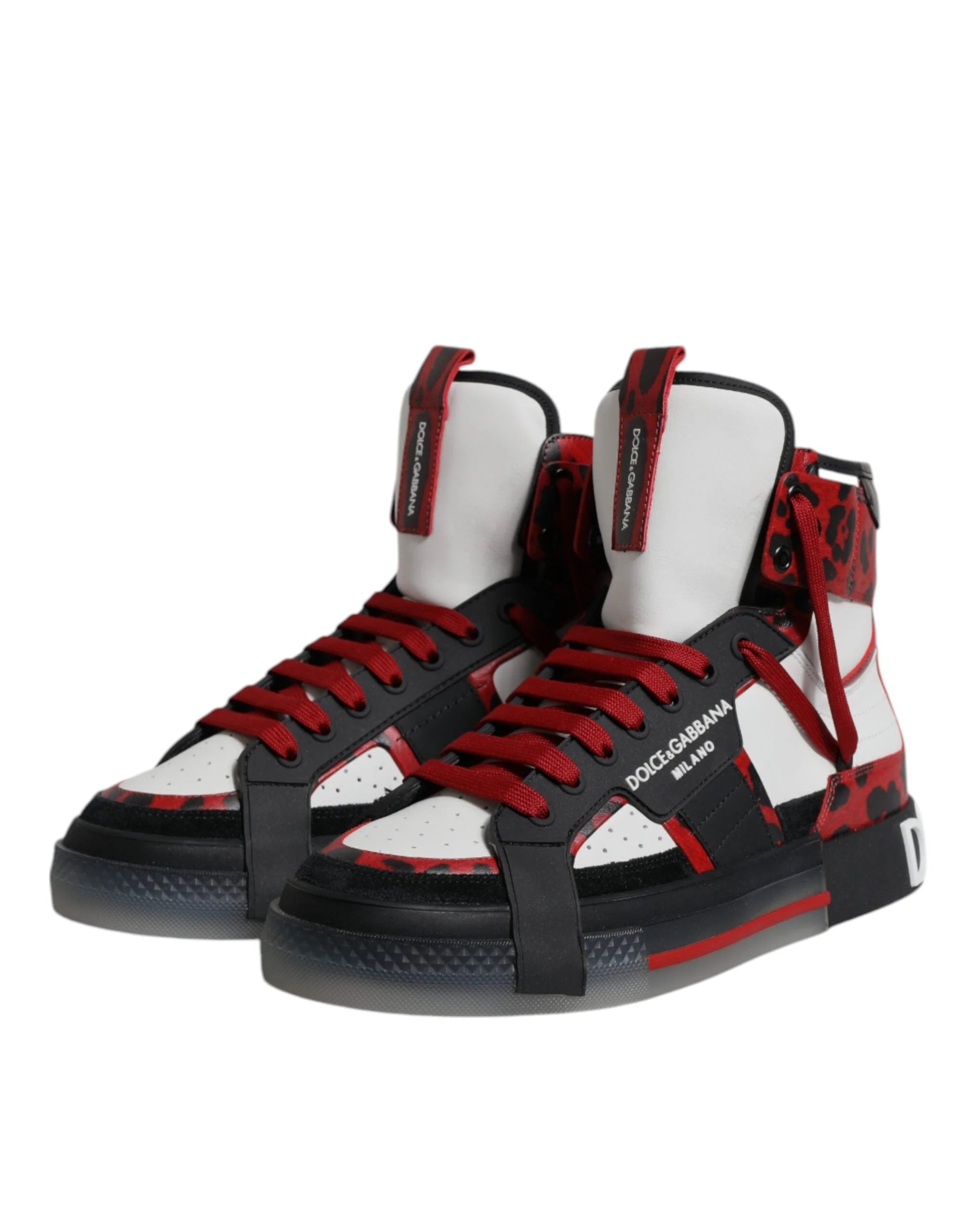 Dolce & Gabbana Multicolor Leather High Top Sneakers Shoes - Sneakers
