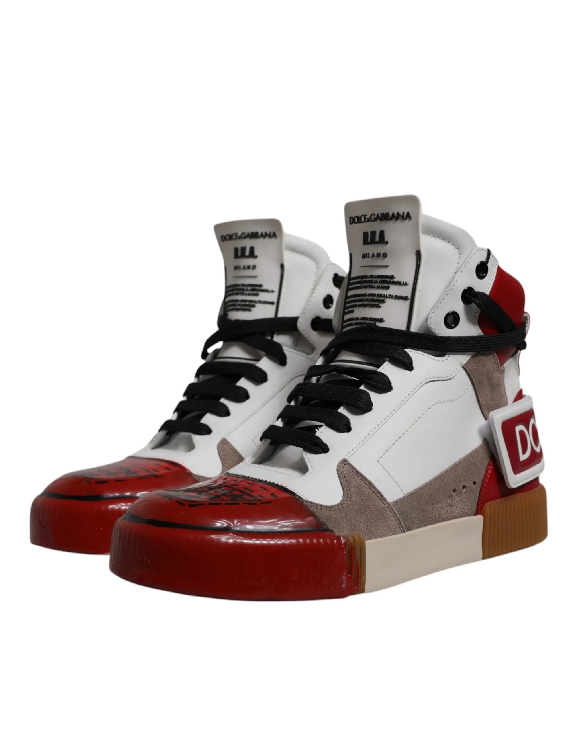 Dolce & Gabbana Multicolor Leather High Top Sneakers Shoes - EU40/US7 - Sneakers