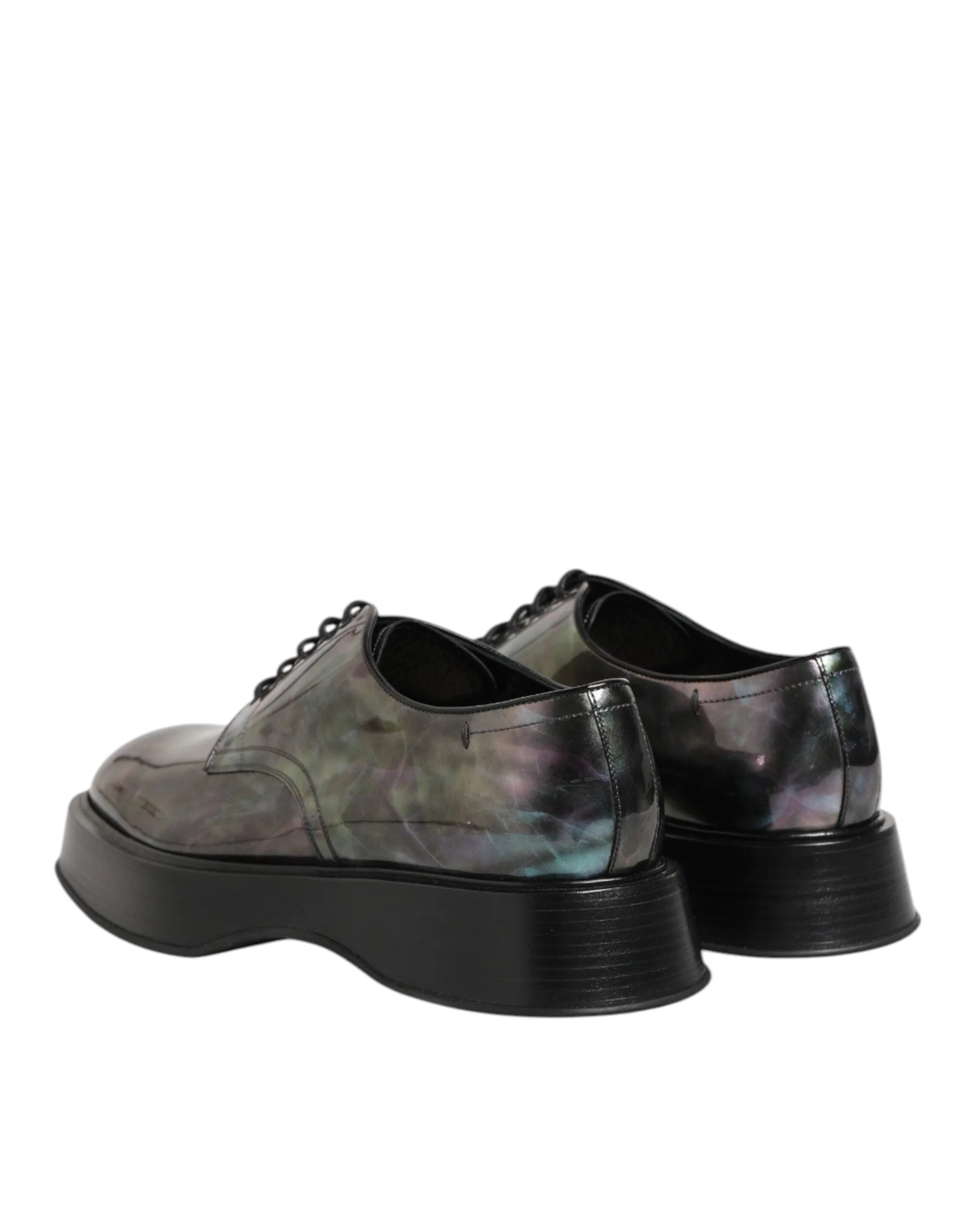 Dolce & Gabbana Multicolor Leather Lace-up Men Formal Derby Shoes - Shoes