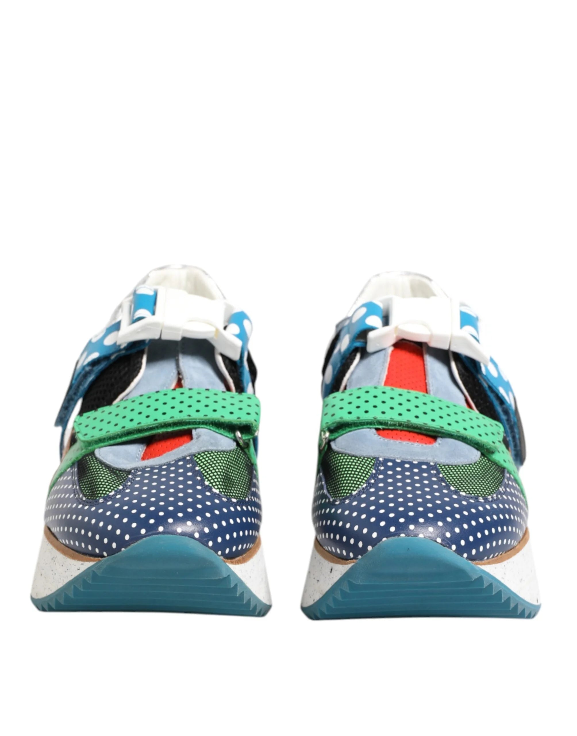 Dolce & Gabbana heren multicolor low top sneakers van premium kalfsleren, frontaal aanzicht.