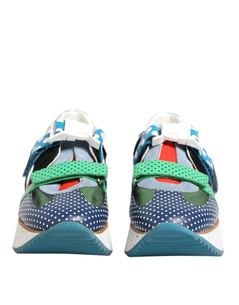 Dolce & Gabbana heren multicolor low top sneakers van premium kalfsleren, frontaal aanzicht.