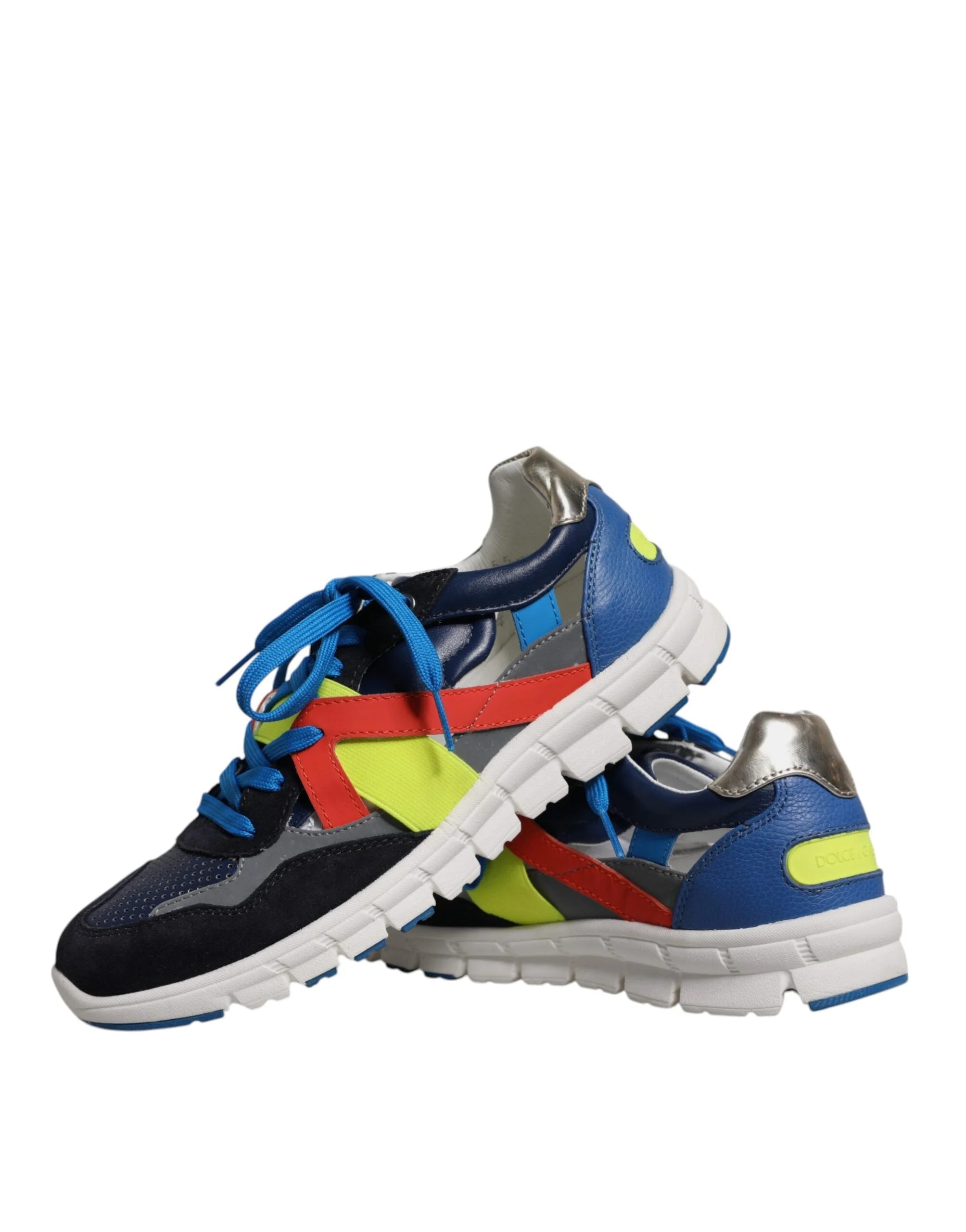 Dolce & Gabbana Multicolor Leather Suede Low Top Sneakers Shoes - EU39.5/US6.5 - Sneakers