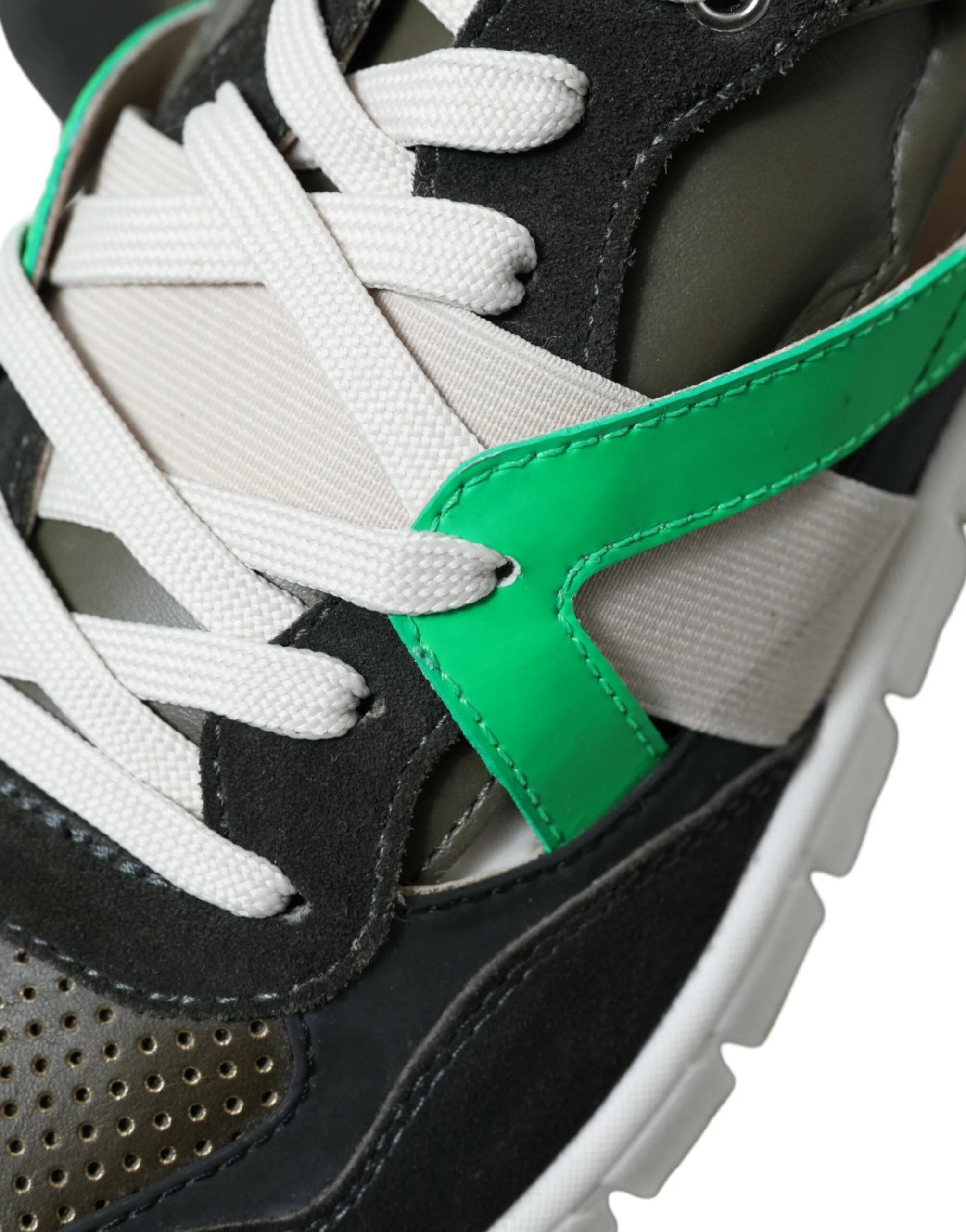 Dolce & Gabbana Multicolor Leather Suede Low Top Sneakers Shoes - EU41/US8 - Sneakers