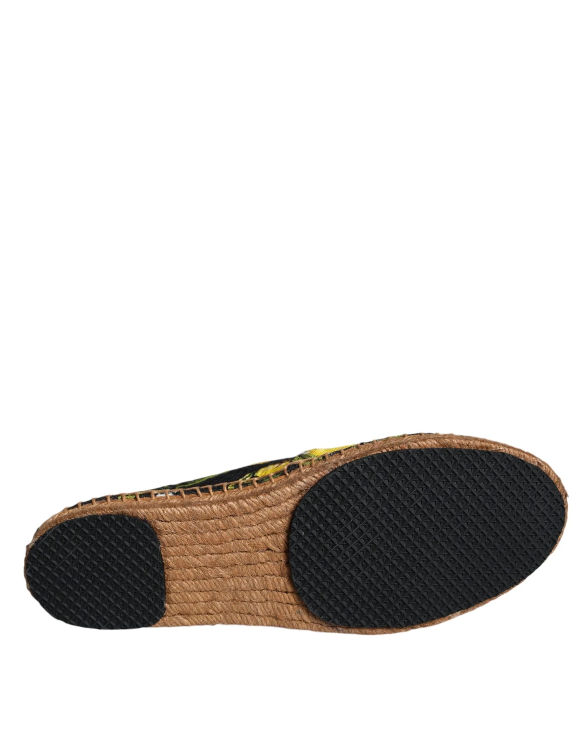 Dolce & Gabbana Multicolor Lemon Slip On Espadrilles Shoes - EU35/US4.5 - Flats