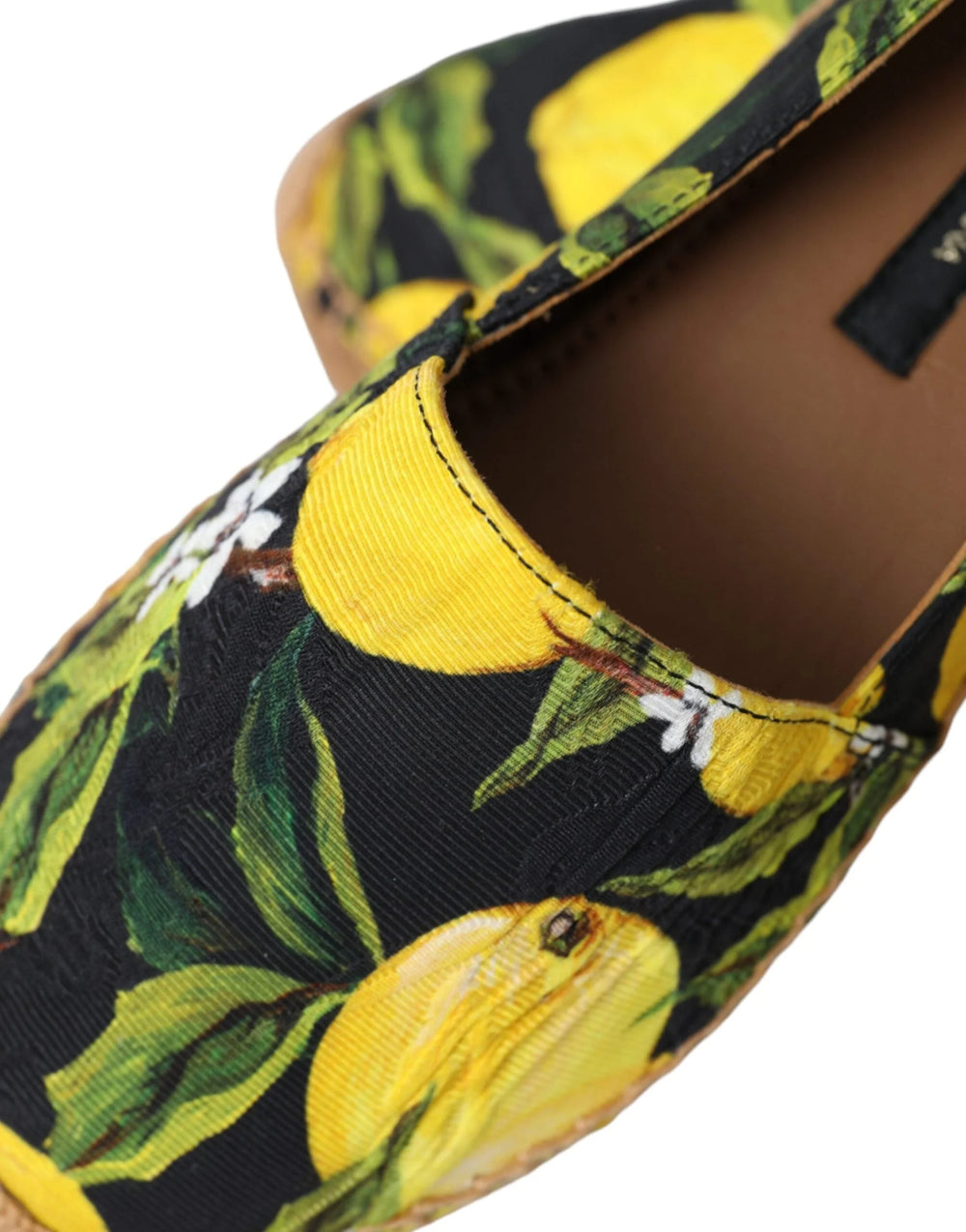 Dolce & Gabbana Multicolor Lemon Slip On Espadrilles Shoes - Flats