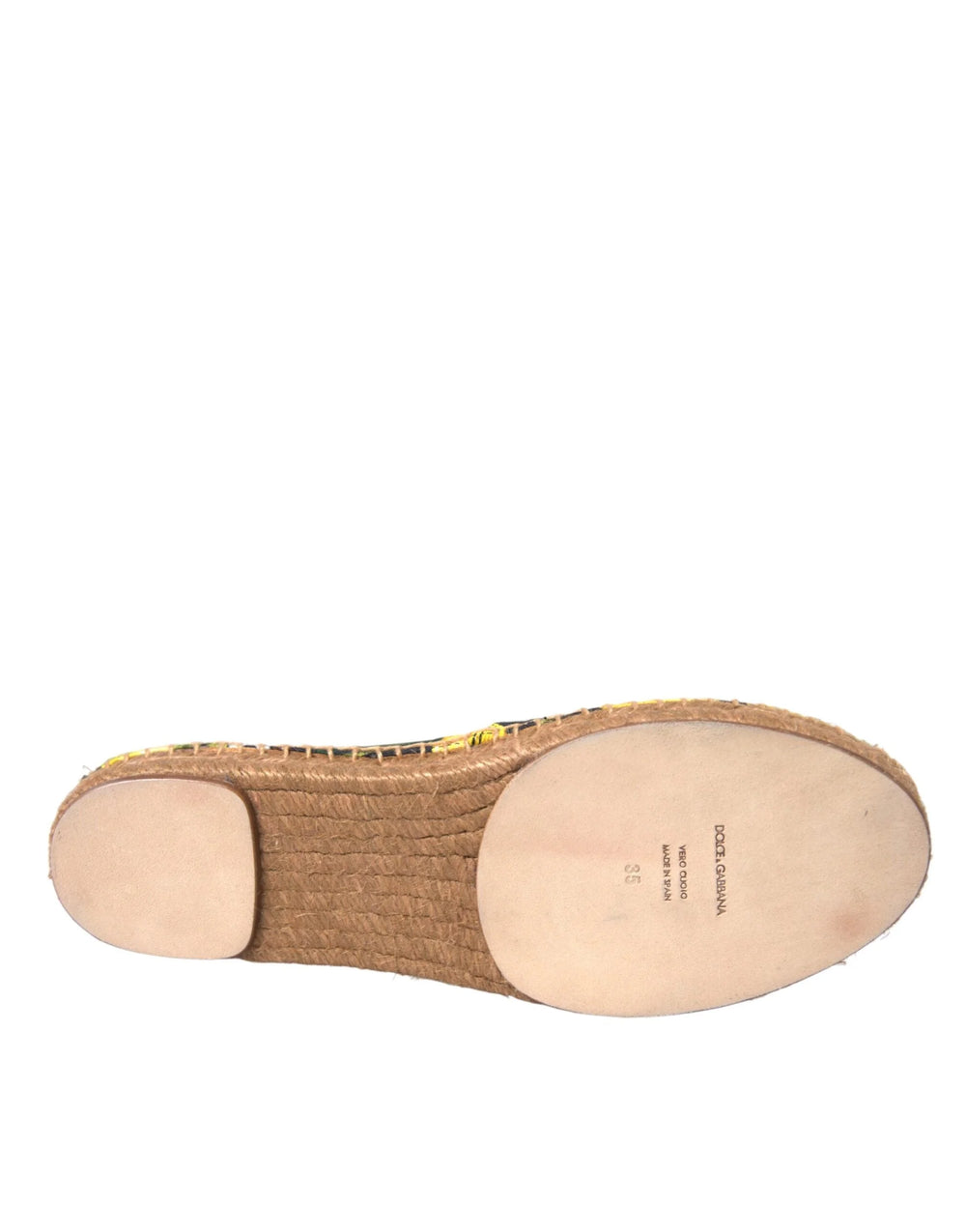 Dolce & Gabbana Multicolor Lemon Slip On Espadrilles Shoes - Flats