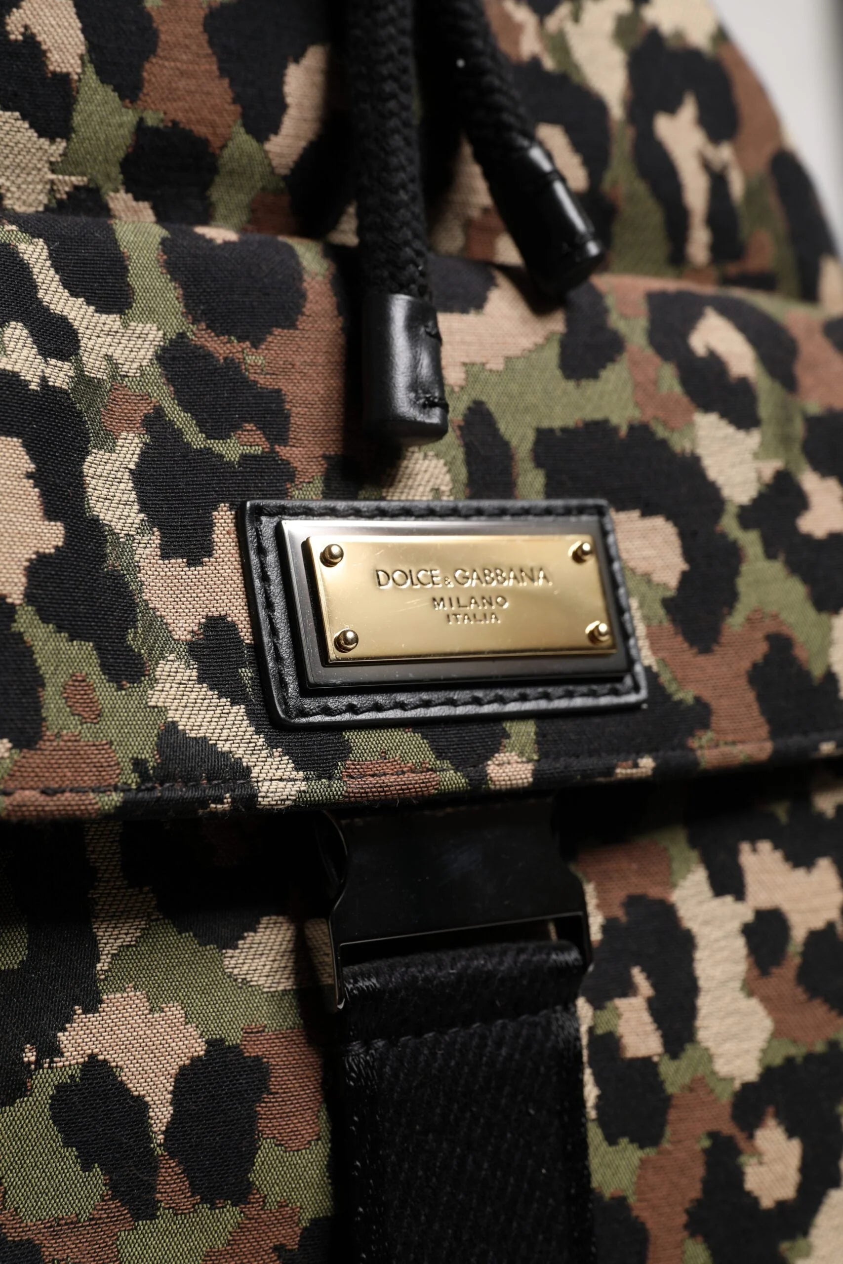 Dolce & Gabbana Multicolor Leopard Cotton Shoulder Bucket Bag - Bucket Bags