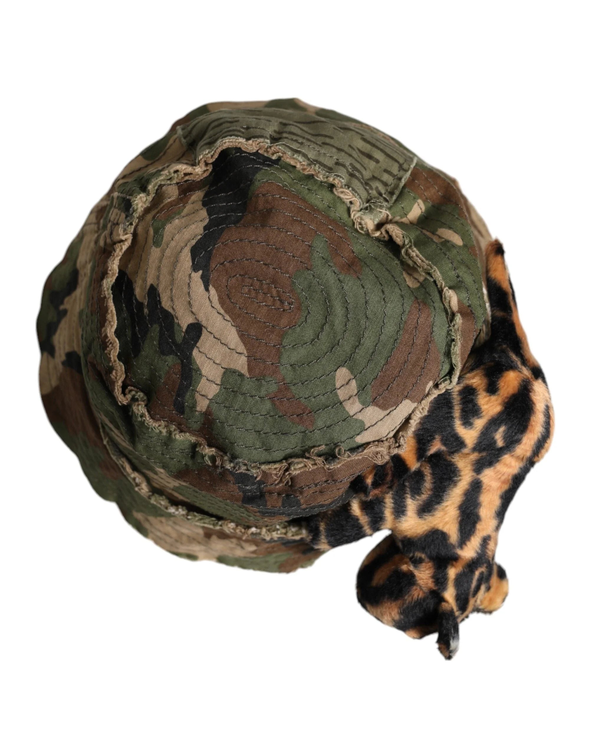 Dolce & Gabbana Multicolor Leopard Embellish Wide Brim Bucket Hat - Bucket Hats
