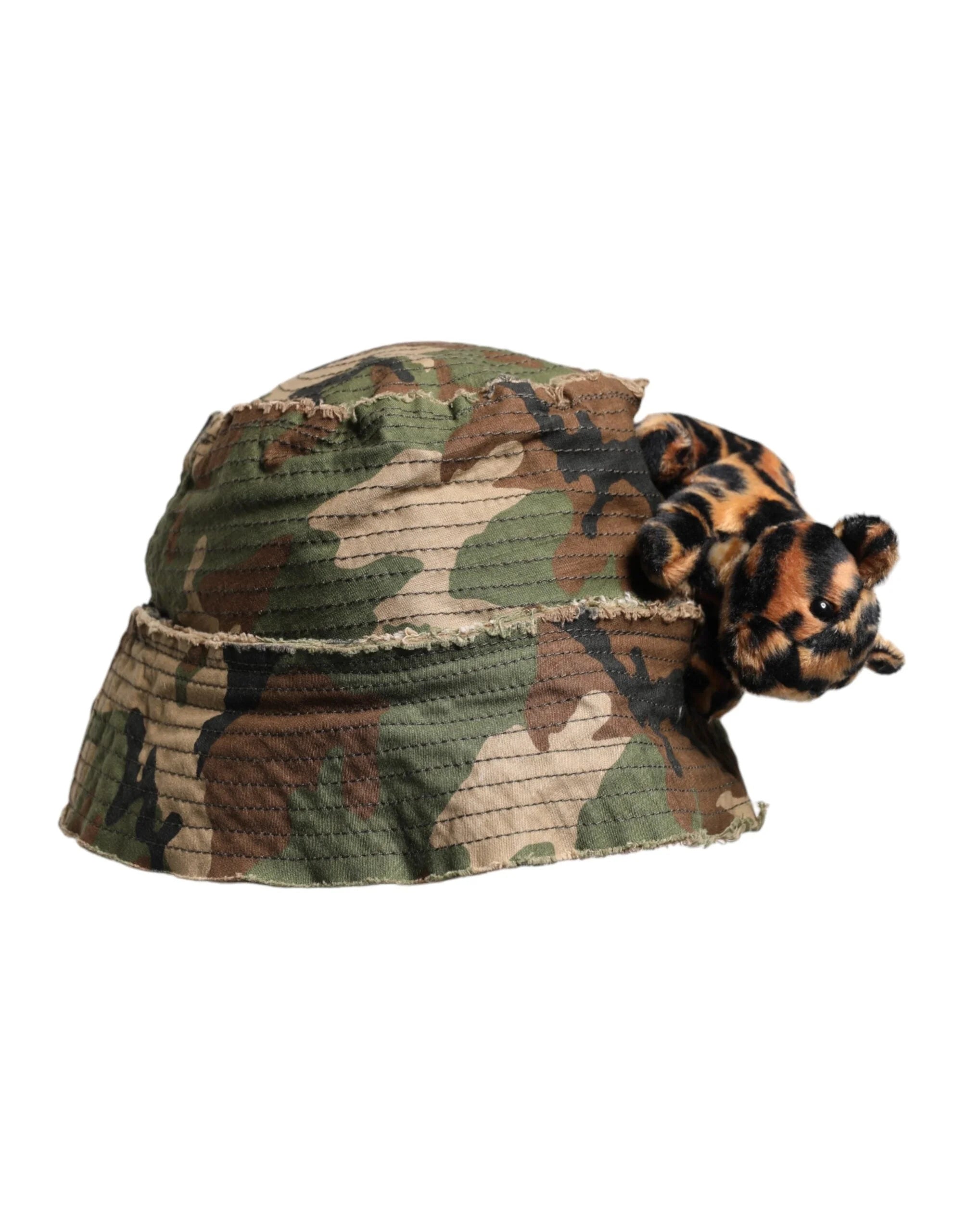 Dolce & Gabbana Multicolor Leopard Embellish Wide Brim Bucket Hat - Bucket Hats