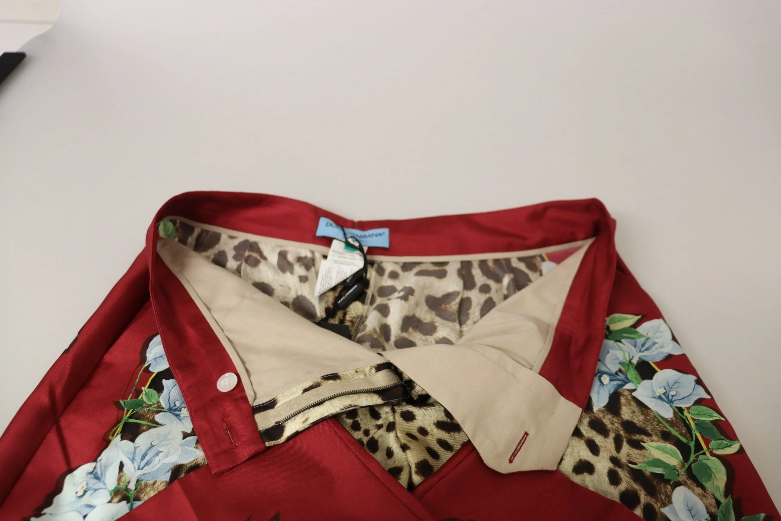 Dolce & Gabbana Multicolor Leopard Flora Printed Mid Waist Trouser Pants - IT40|S - Trousers