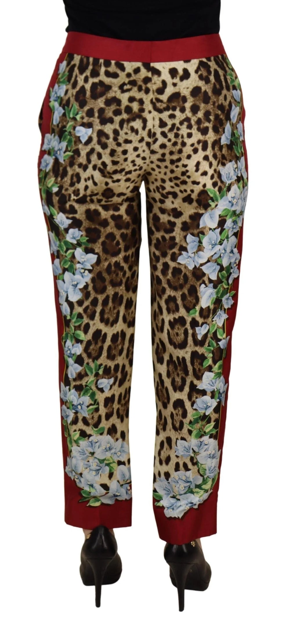 Dolce & Gabbana Multicolor Leopard Flora Printed Mid Waist Trouser Pants - IT40|S - Trousers