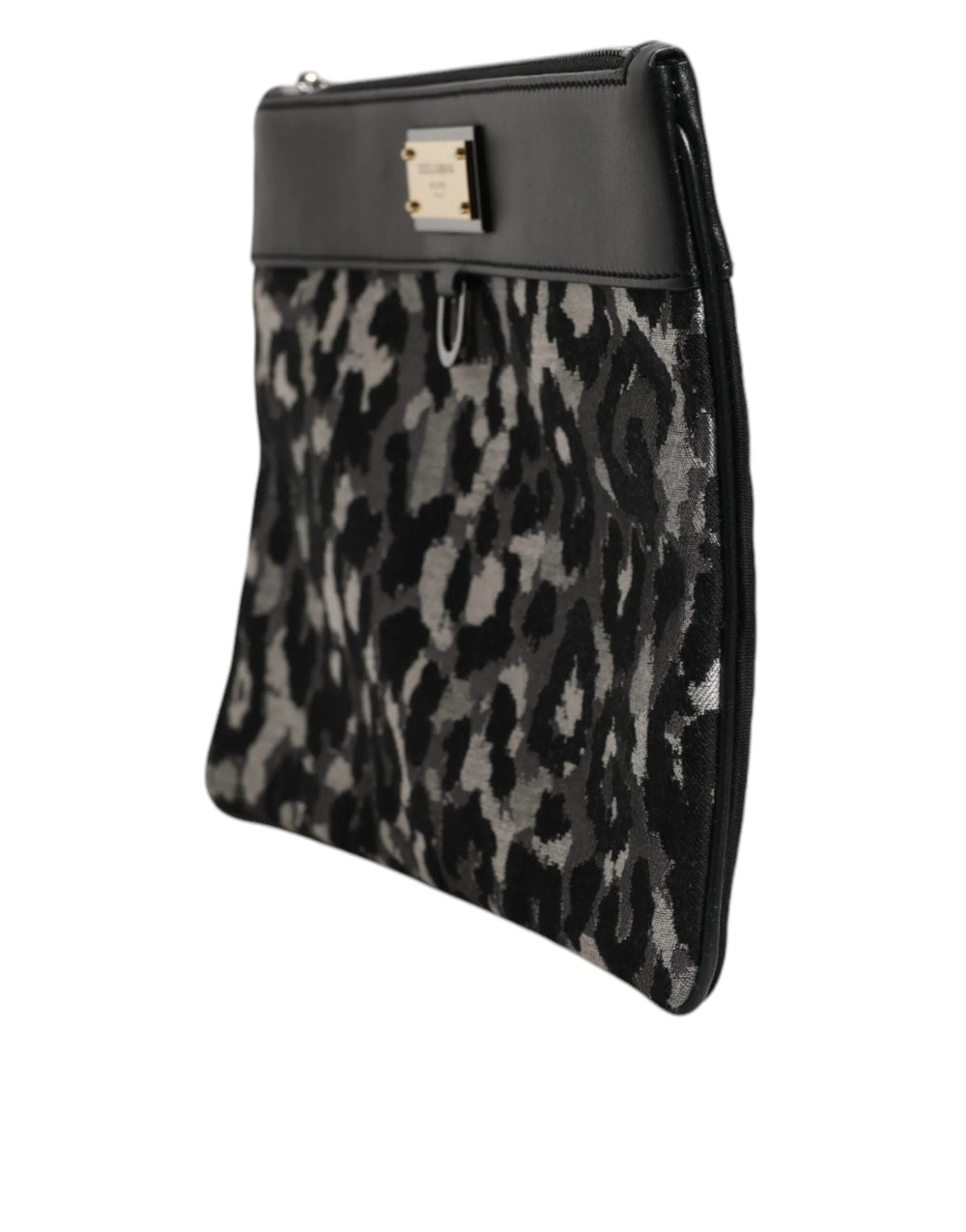 Dolce & Gabbana Multicolor Leopard Jacquard Logo Plaque Men Pouch Bag - Clutch Bags
