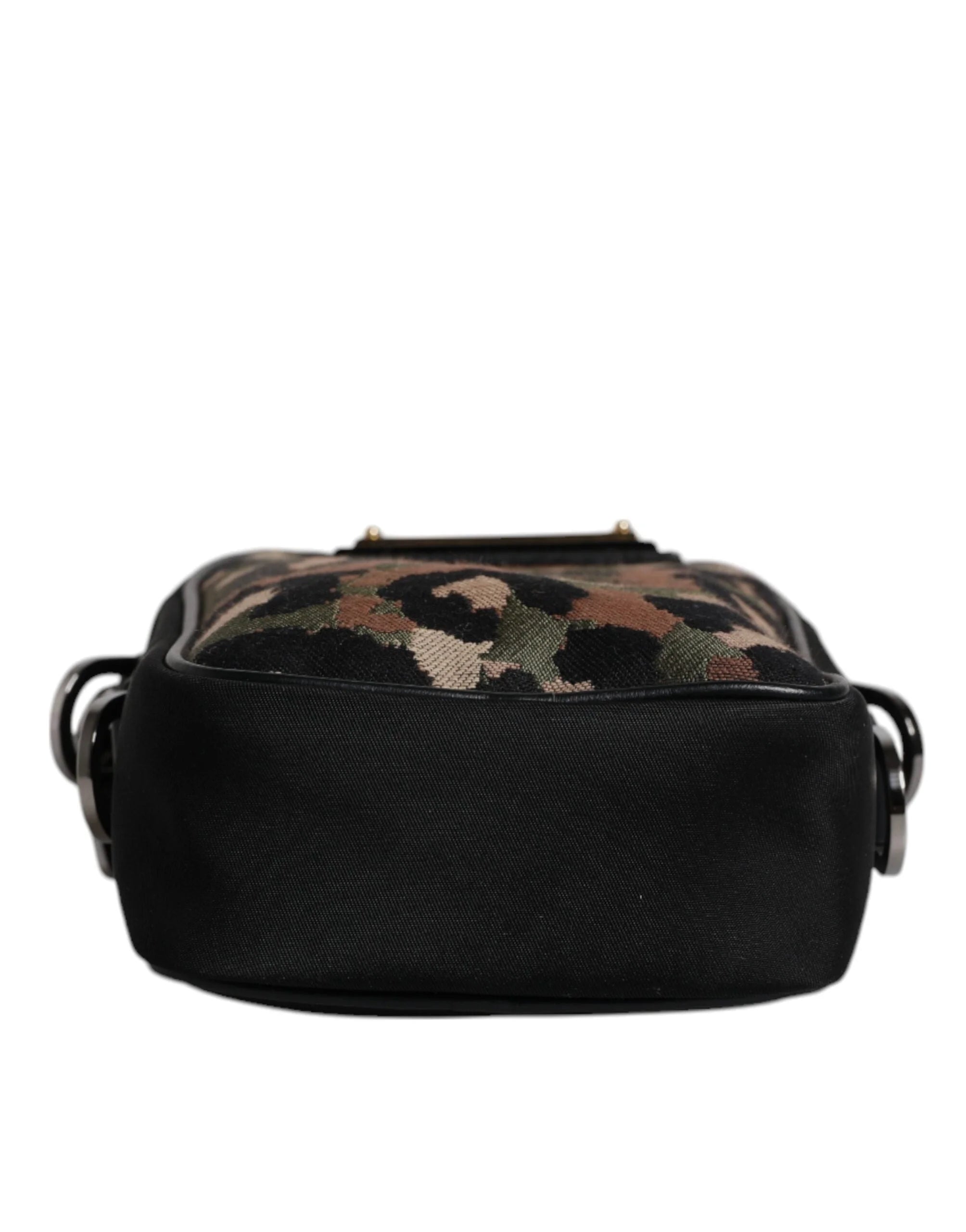 Dolce & Gabbana Multicolor Leopard Jacquard Logo Plaque Neck Strap Bag - Shoulder Bags