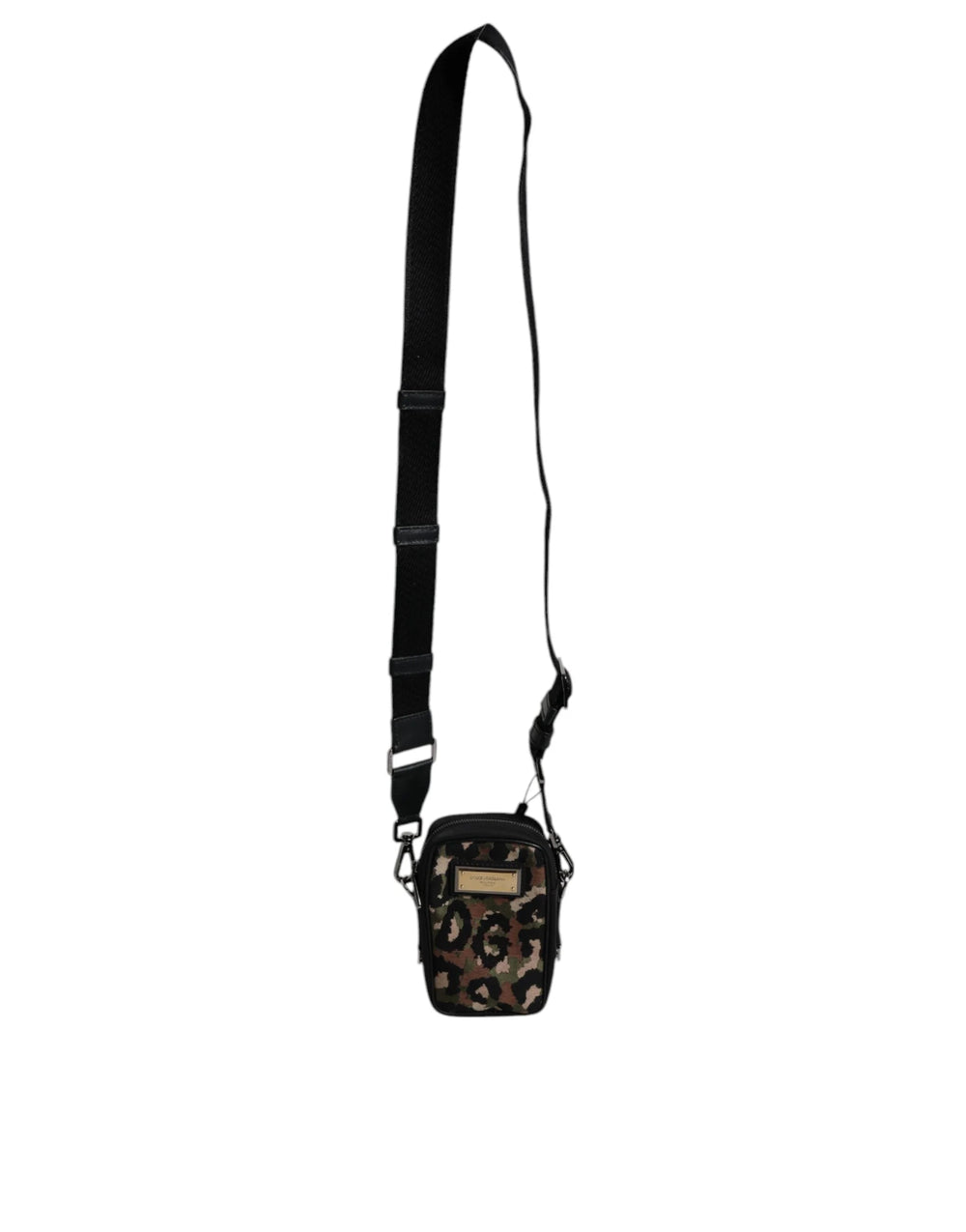 Dolce & Gabbana Multicolor Leopard Jacquard Logo Plaque Neck Strap Bag - Shoulder Bags