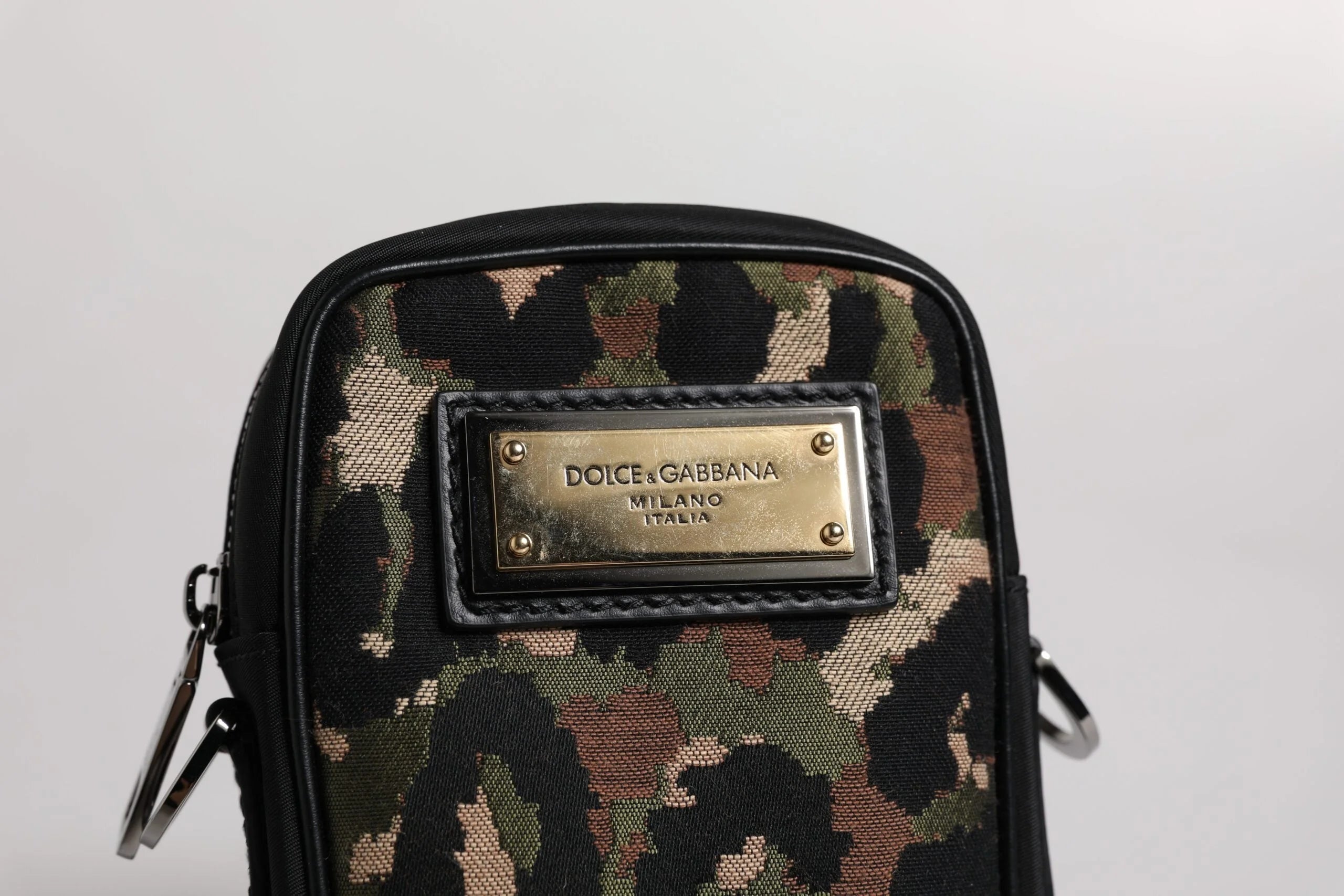 Dolce & Gabbana Multicolor Leopard Jacquard Logo Plaque Neck Strap Bag - Shoulder Bags