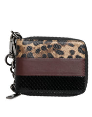 Dolce & Gabbana Multicolor Leopard Leather DG Bifold Card Holder Wallet - Wallets