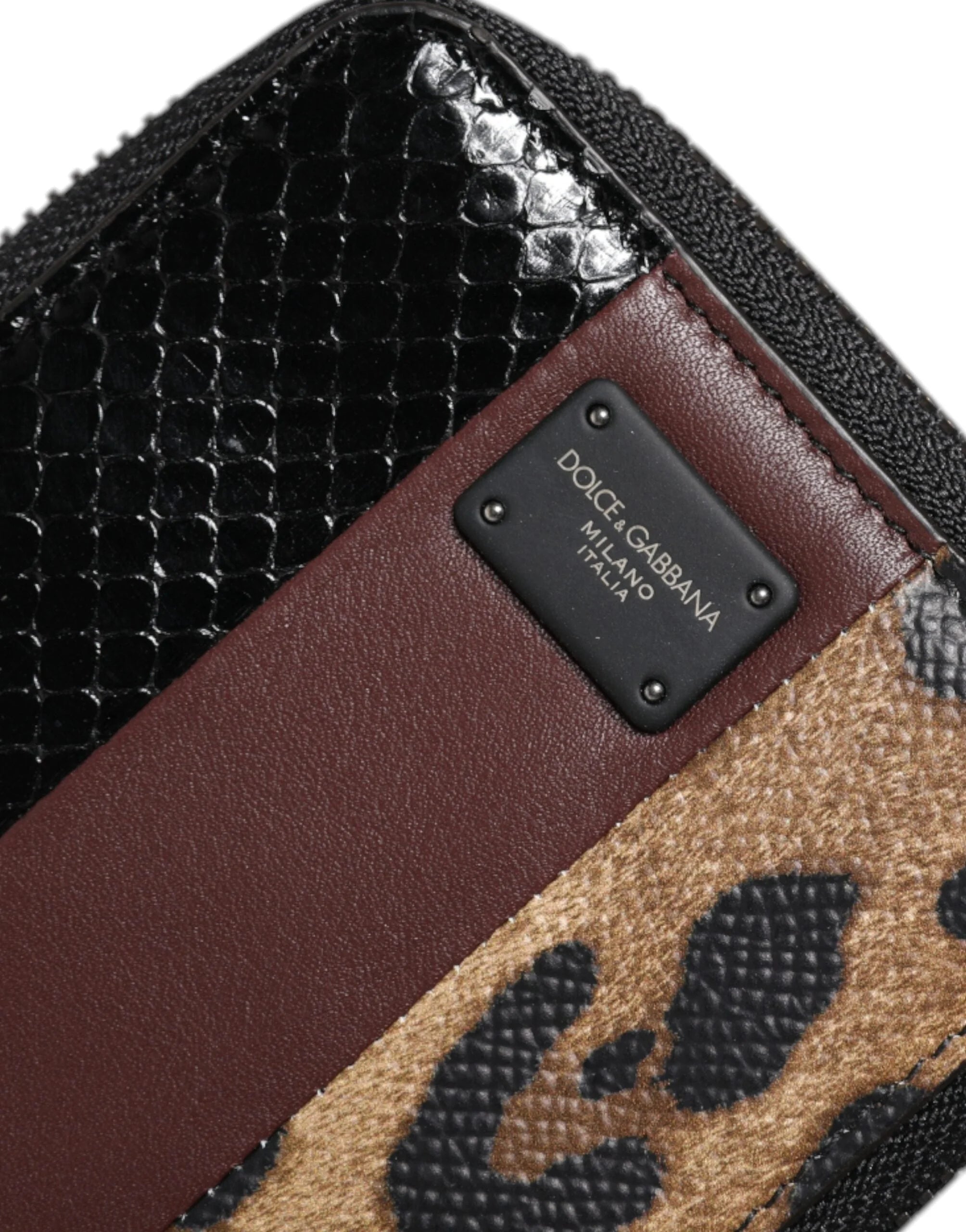 Dolce & Gabbana Multicolor Leopard Leather DG Bifold Card Holder Wallet - Wallets