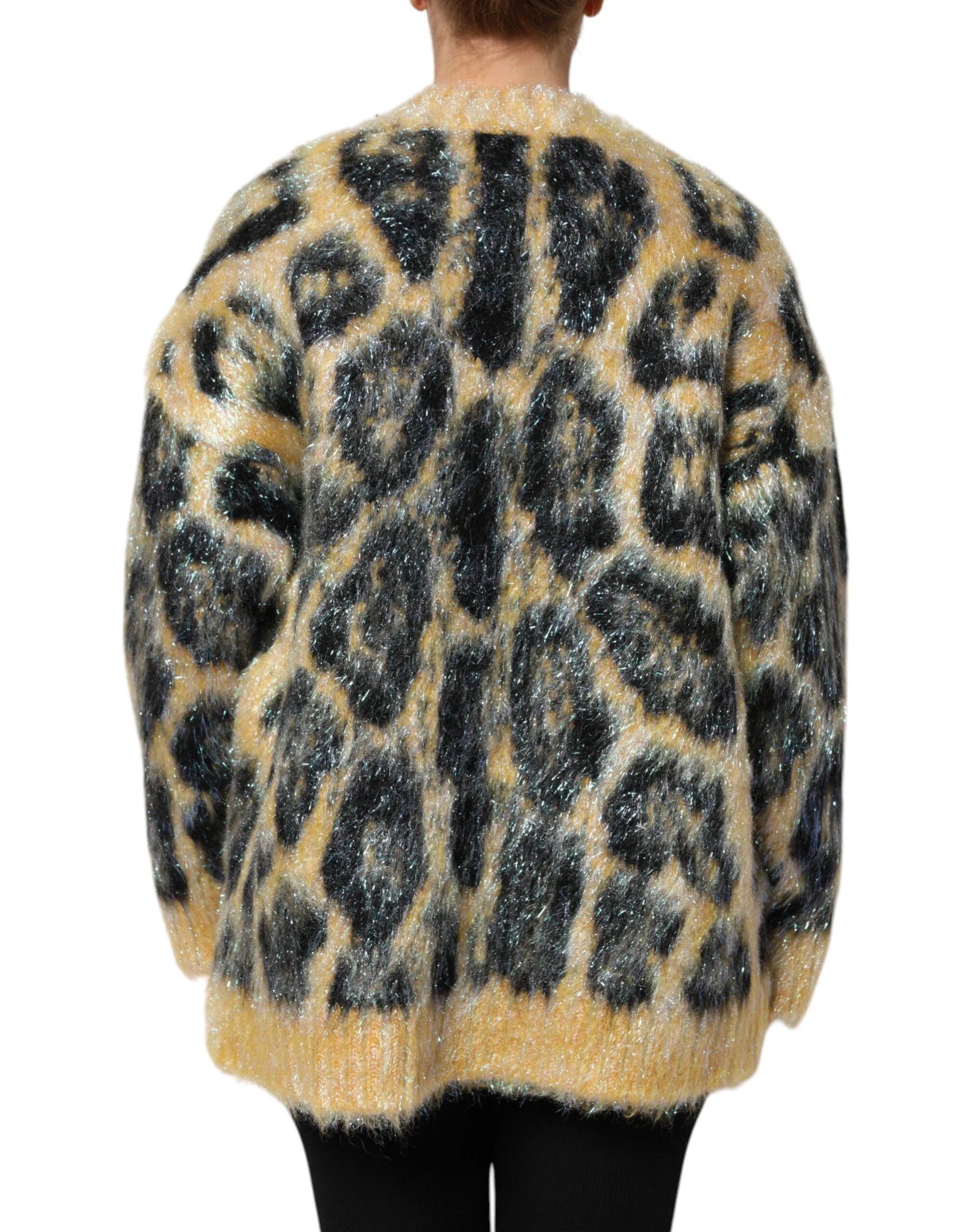 Dolce & Gabbana Multicolor Leopard Mohair Crew Neck Sweater - Sweaters