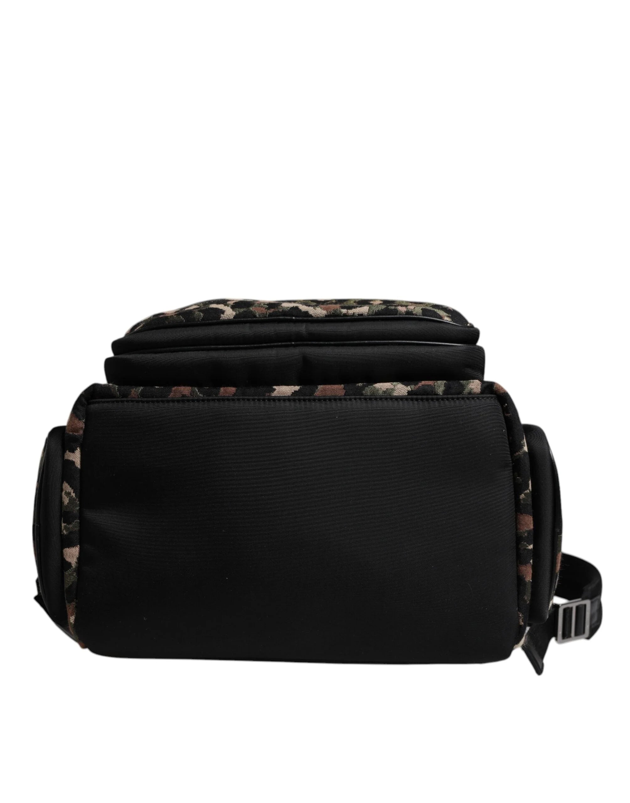 Dolce & Gabbana Multicolor Leopard Print DG Logo Plaque Men Backpack Bag - Backpacks