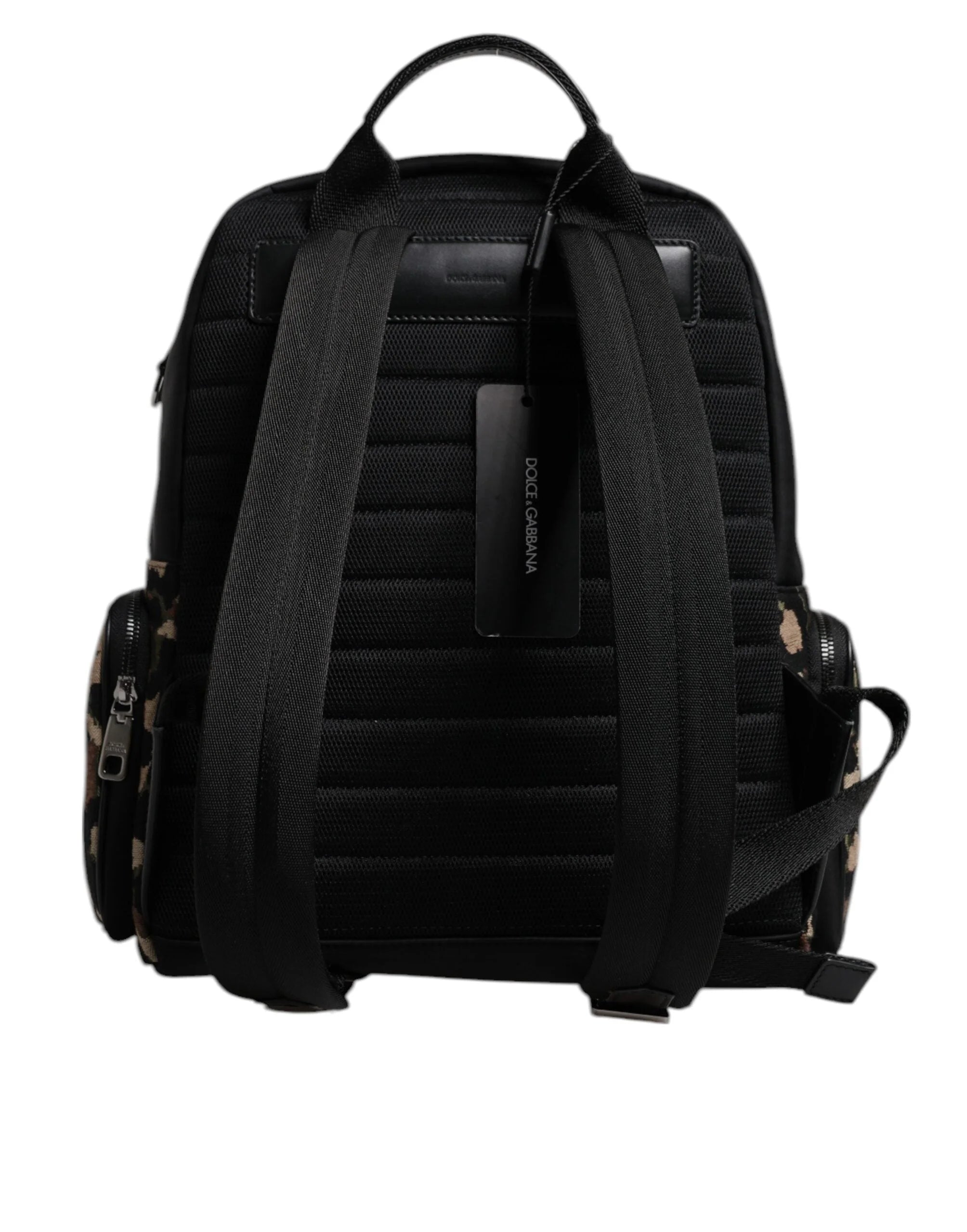 Dolce & Gabbana Multicolor Leopard Print DG Logo Plaque Men Backpack Bag - Backpacks