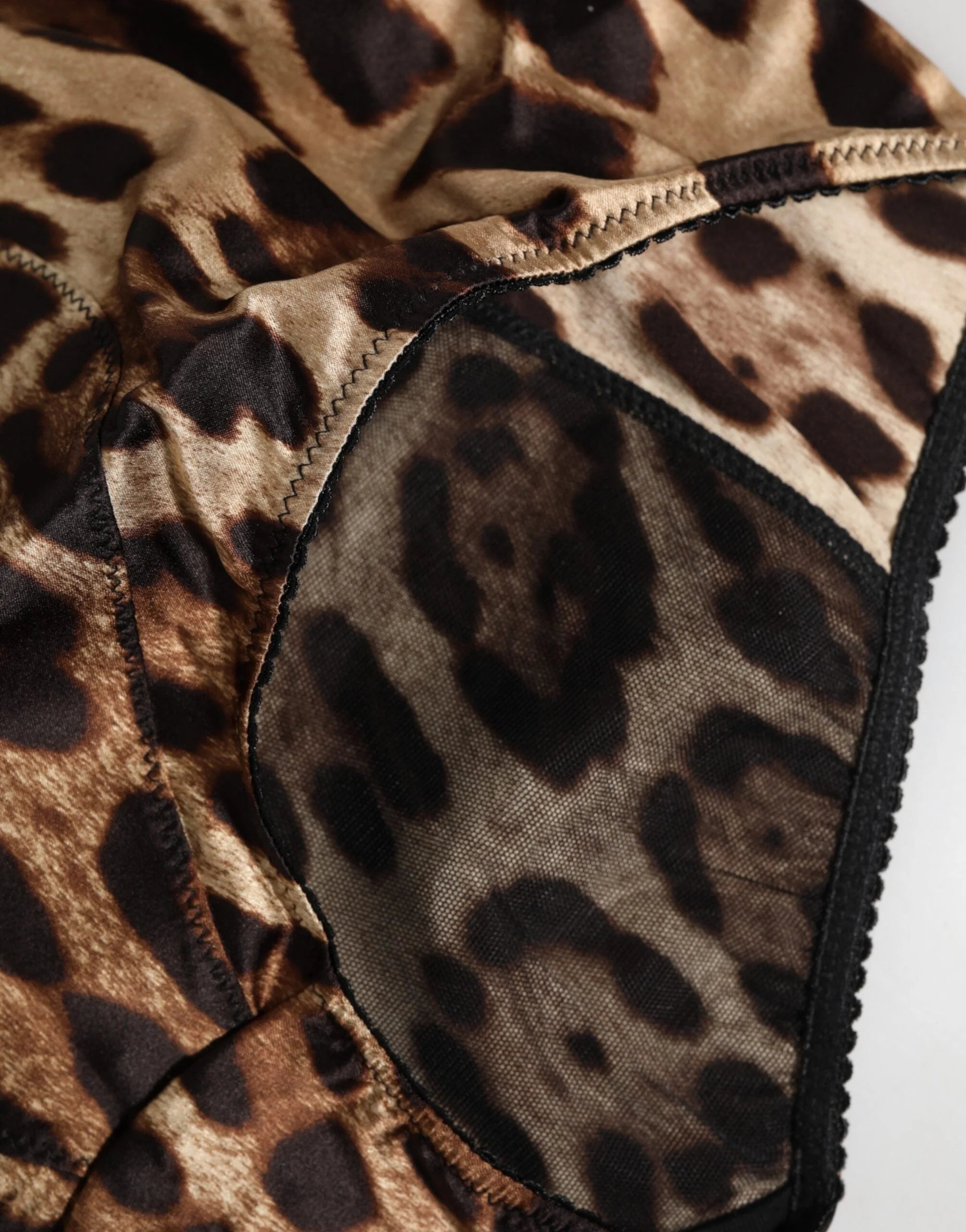 Dolce & Gabbana Multicolor Leopard Silk High Waist Girdle Underwear - IT2 | S - Briefs