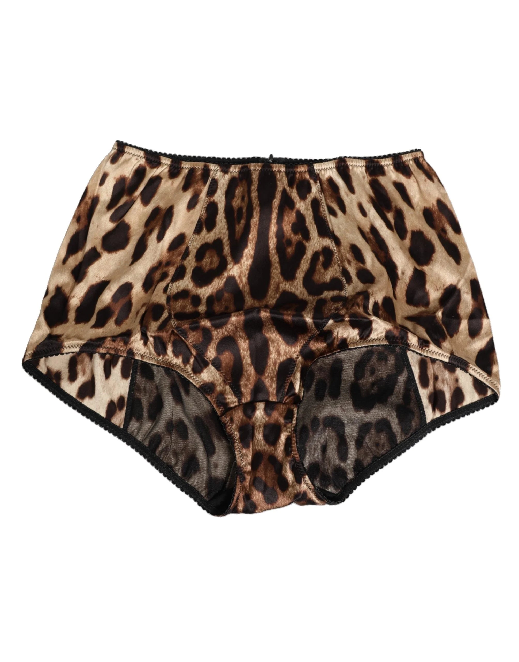 Dolce & Gabbana Multicolor Leopard Silk High Waist Girdle Underwear - IT2 | S - Briefs