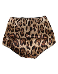 Dolce & Gabbana Multicolor Leopard Silk High Waist Girdle Underwear - IT2 | S - Briefs