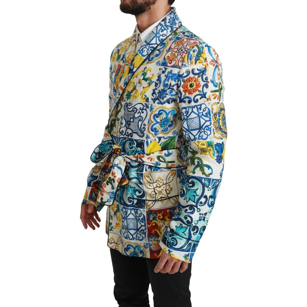 Dolce & Gabbana Multicolor Linen Jackets And Coat - IT48 | M