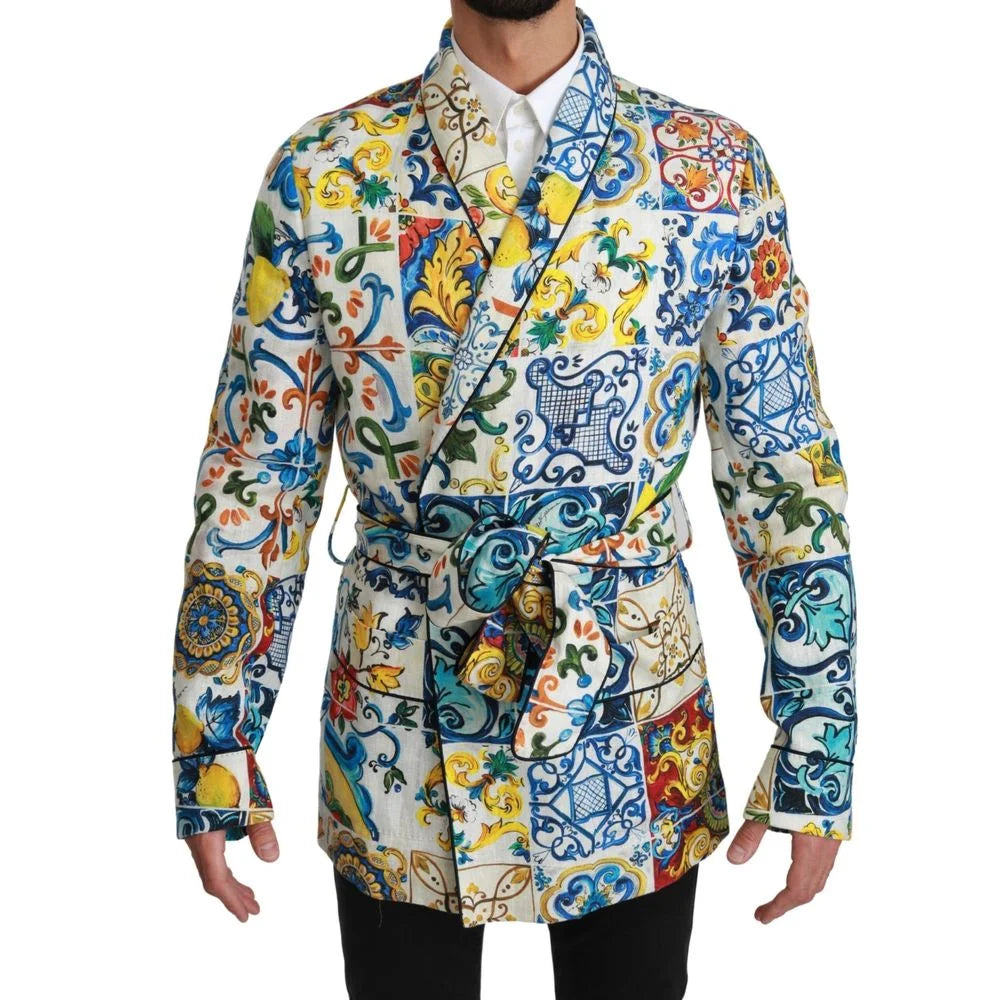 Dolce & Gabbana Multicolor Linen Jackets And Coat - IT48 | M - Sport Jackets