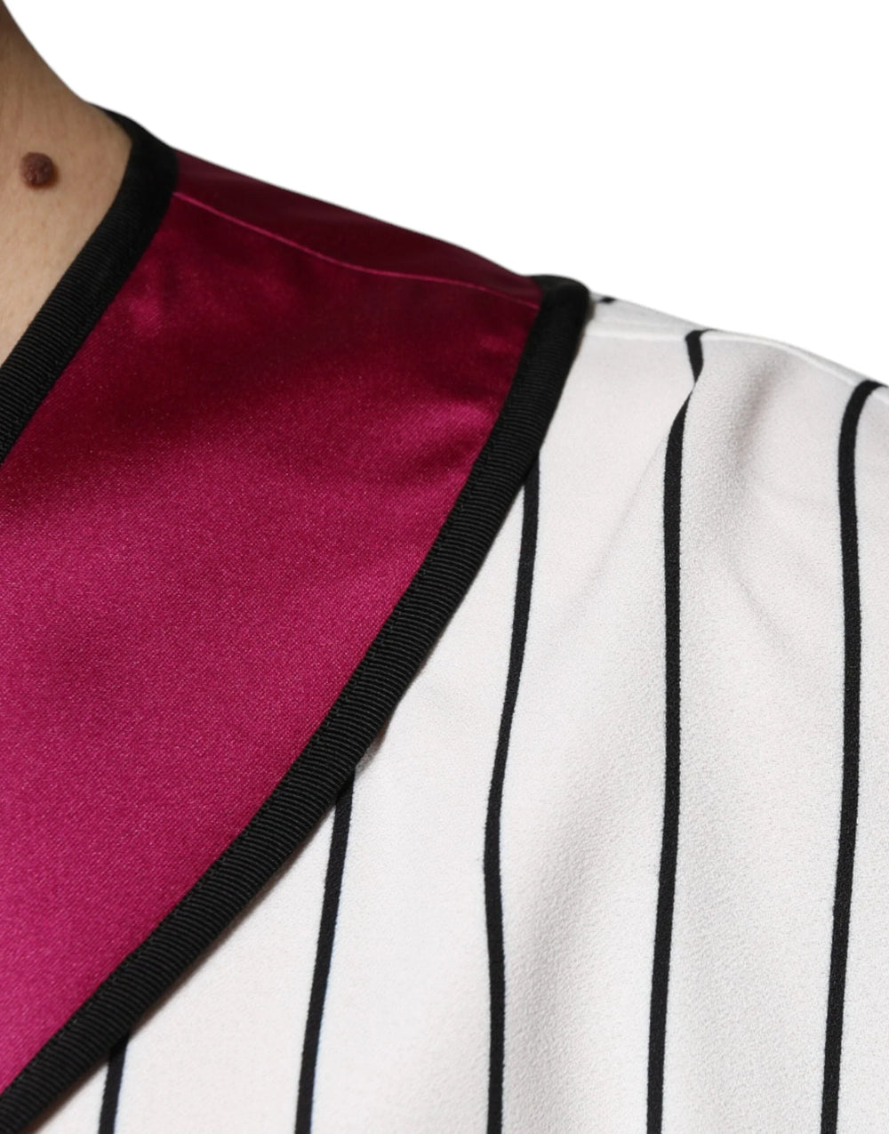 Dolce & Gabbana Multicolor Logo Jersey Button V-neck T-shirt - ÌT40| XXS - T-Shirts