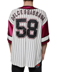 Dolce & Gabbana Multicolor Logo Jersey Button V-neck T-shirt - ÌT40| XXS - T-Shirts