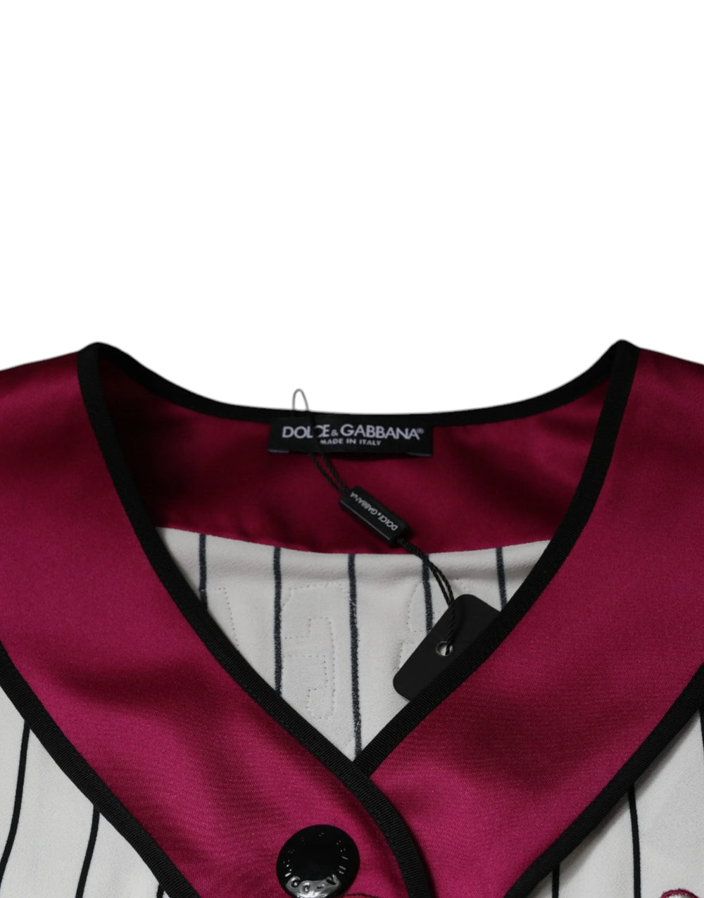 Dolce & Gabbana Multicolor Logo Jersey Button V-neck T-shirt - ÌT40| XXS - T-Shirts